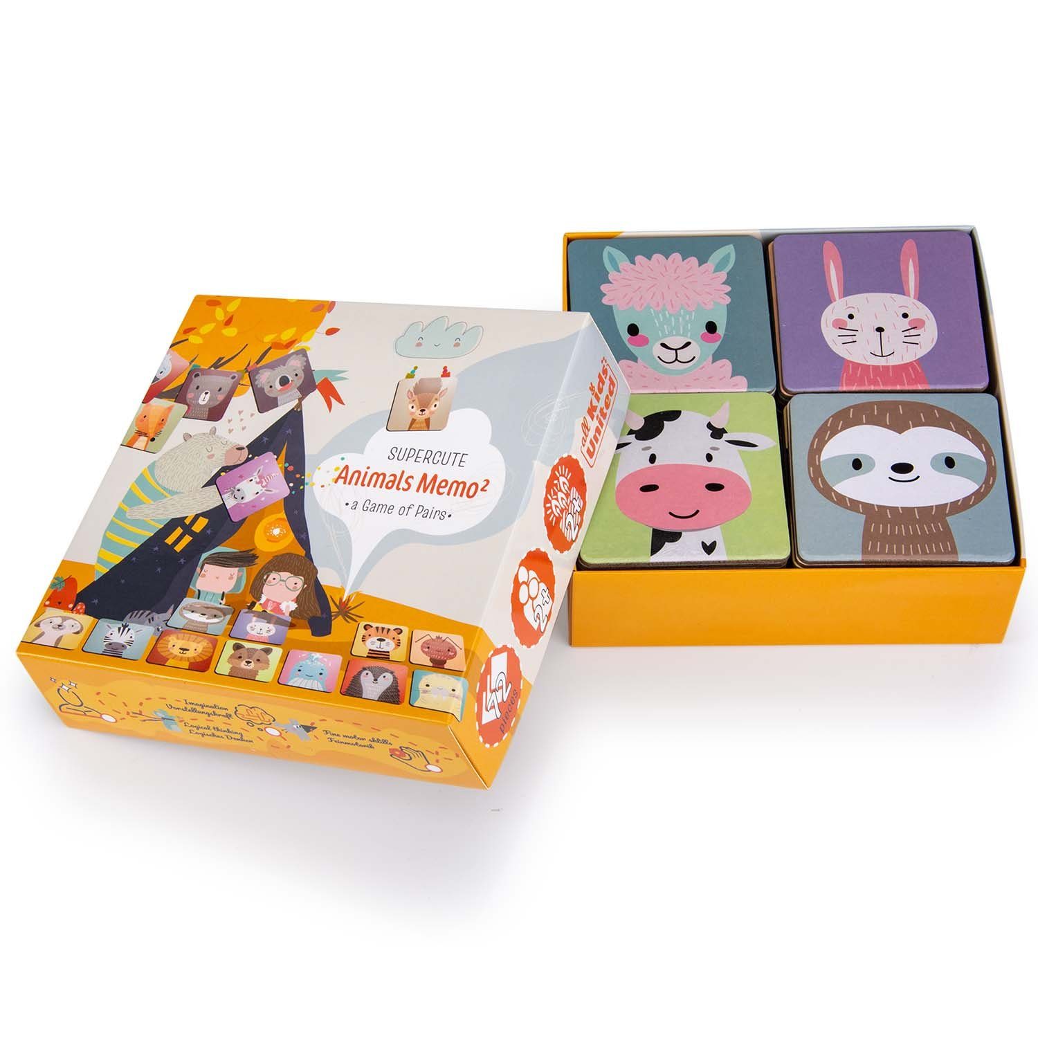 all Kids United Lernspielzeug ALL KIDS UNITED Memo² Lernspiel Holz – Tier Memory Spiel Kinder, Tierspiel für Kinder