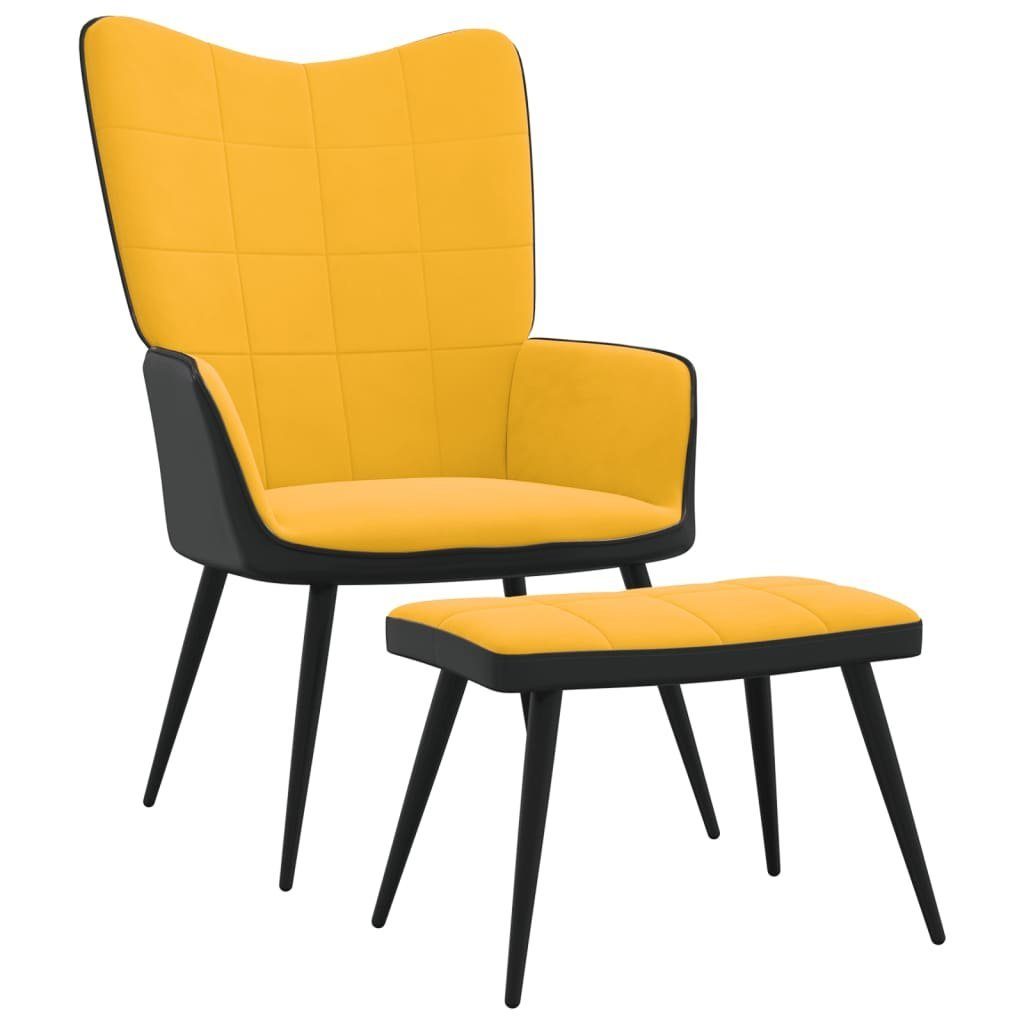 Senfgelb Hocker Relaxsessel furnicato Sessel Samt und mit PVC