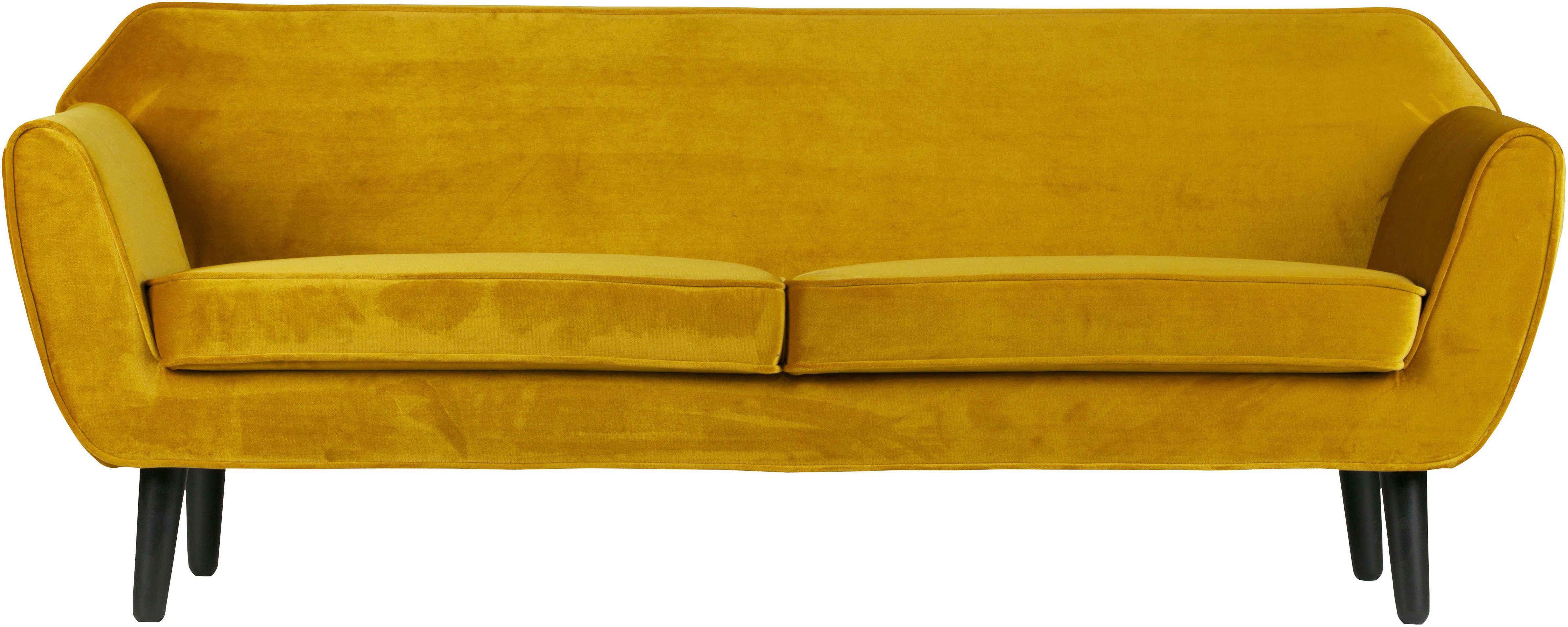 WOOOD 2,5-Sitzer Rocco Velvet-Bezug mit Buchenholzbeinen, H 75 x B 187 x D 82 cm, Maximale Verschleißfestigkeit, mittlere Sitzhöhe, Pfleiglicht