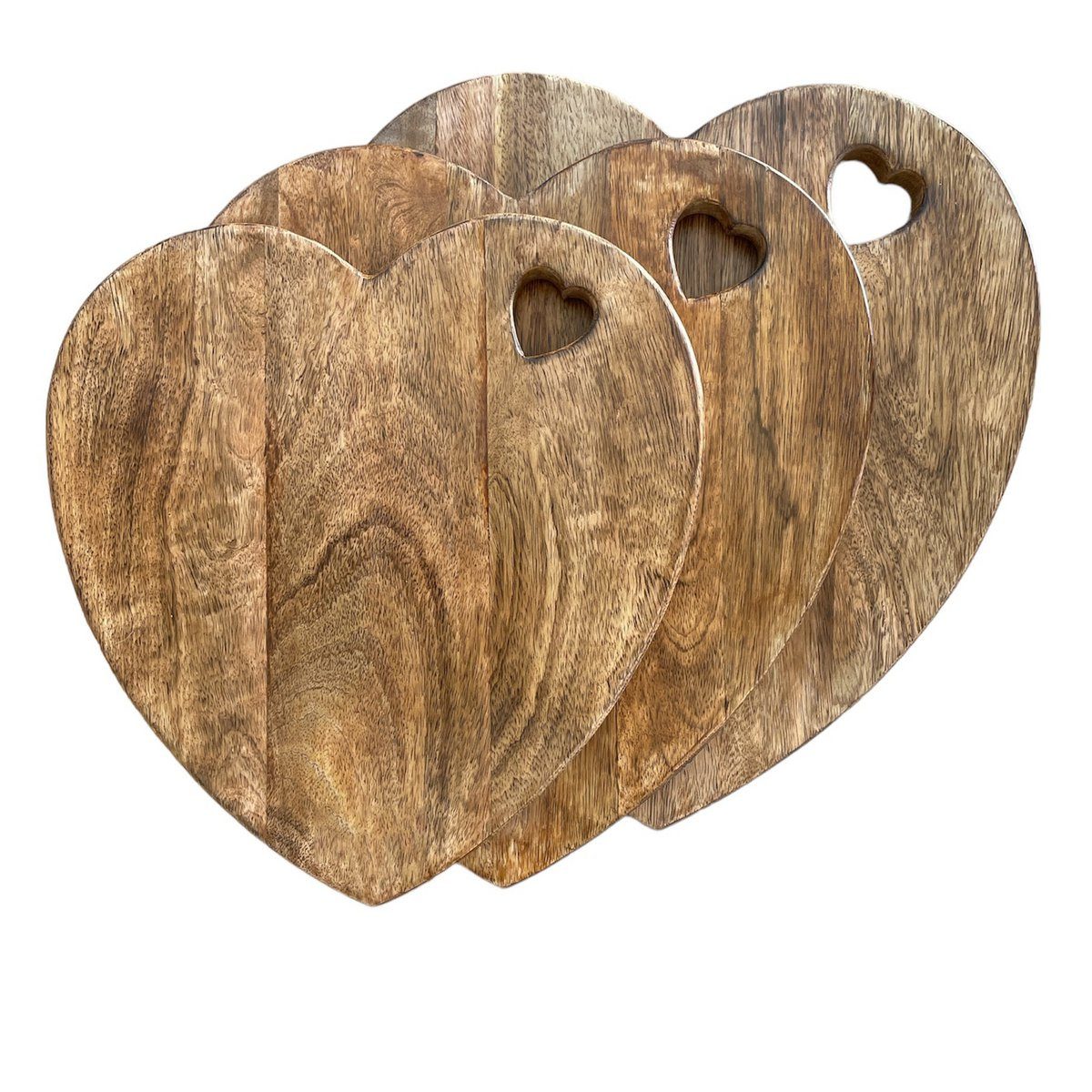 Wiladu Schneidebrett Wiladu Schneidebrett Herz Massivholz Mangoholz 2cm Herzform