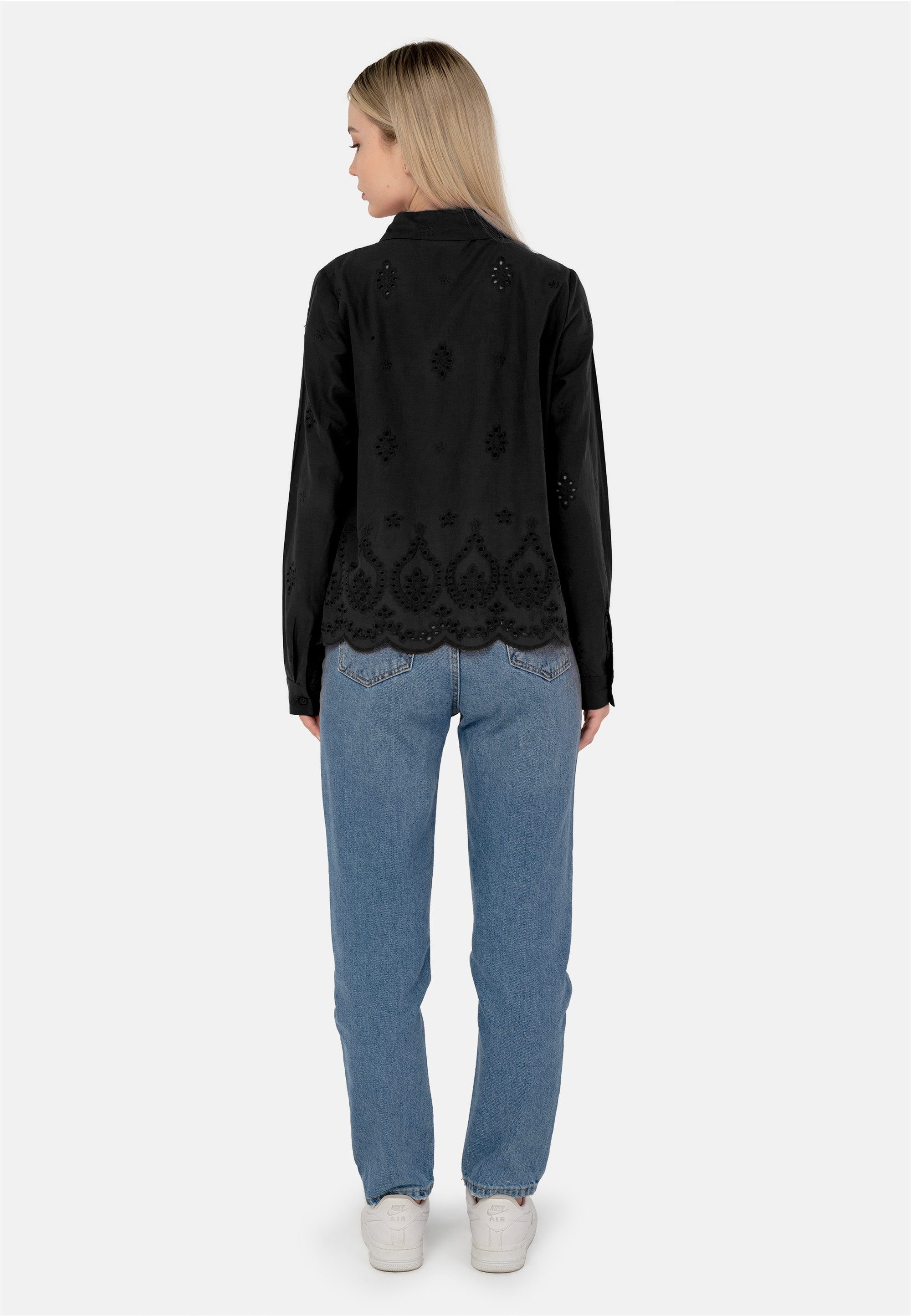freshlions Klassische Bluse Kate (1-tlg) mit luftigem Lochmuster