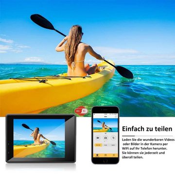 KIKAKO WKamera, 4K 20MP Unterwasser Videokamera 170 Weitwinkel Sportkamera HD-Kamera (HD, WLAN (Wi-Fi)