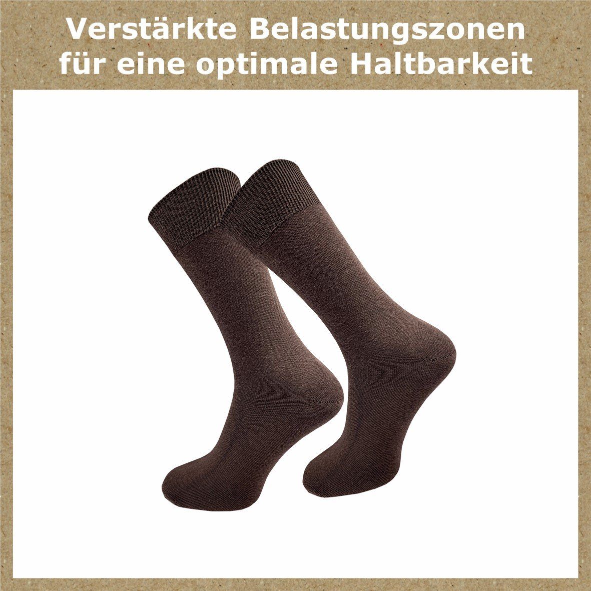 GAWILO Basicsocken aus 100% natur-, 3 Herren Farbkombinationen Töne natur - blau- Socken Ihres (10 in dunkle Gummidruck & ideale für Paar) Töne Baumwolle ohne Sortiments Ergänzung