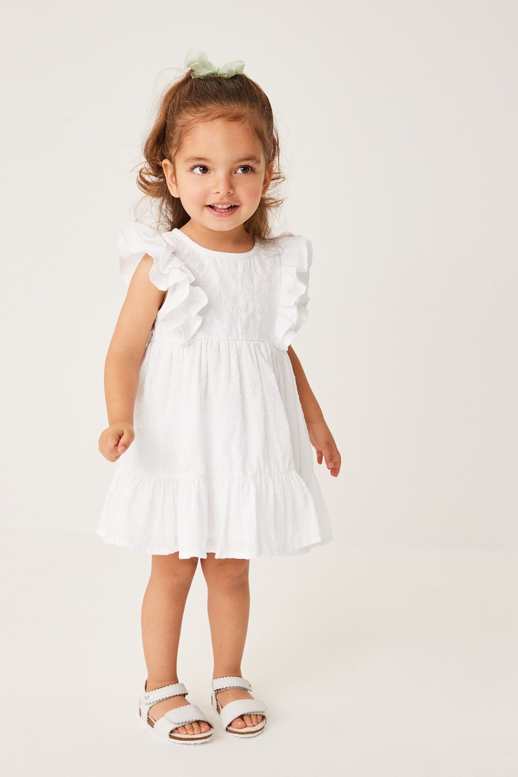 Next Jerseykleid Besticktes Kleid aus Jersey-Gewebe (1-tlg) White