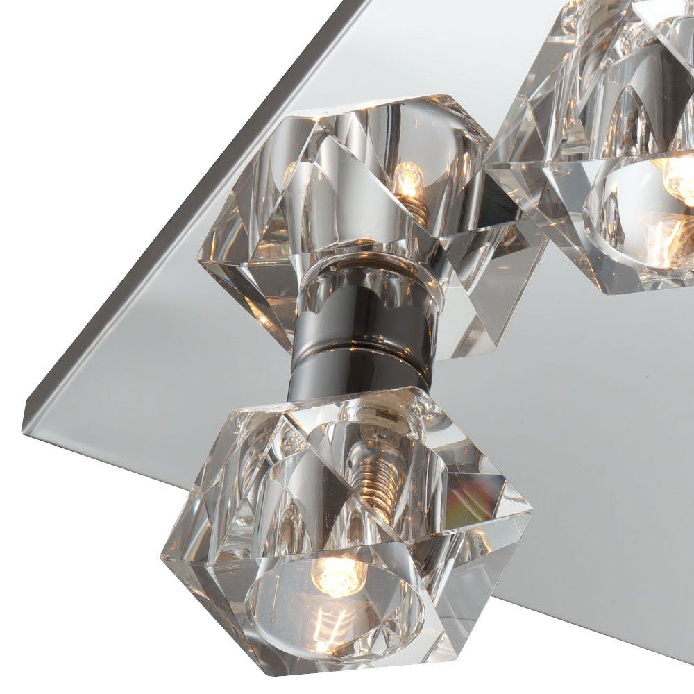 inklusive, etc-shop nicht CUBE Leuchtmittel Deckenleuchte ICE Deckenleuchte, Wohnzimmerlampe LED Kristallglas Deckenlampe