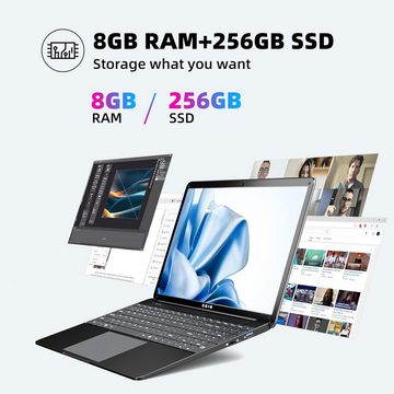 SGIN Produktives Arbeiten Notebook (Intel, 256 GB SSD, 8 GB RAM, Umfassend ausgestattetes für maximale Leistung und Komfort)