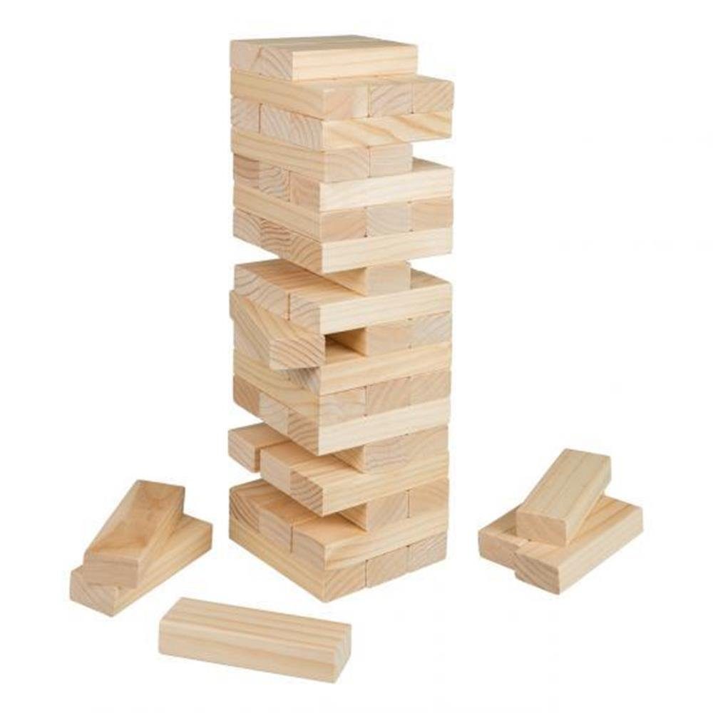Idena Stapelspielzeug XXL Wackel-Turm, 54 Teile, aus Holz, Kinderspiel, Gesellschaftsspiel