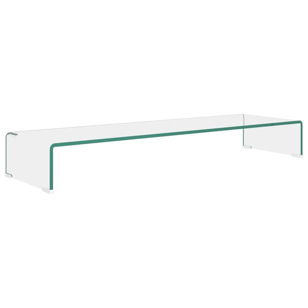 Glas TV-Schrank cm TV-Tisch/Bildschirmerhöhung Transparent furnicato 100x30x13