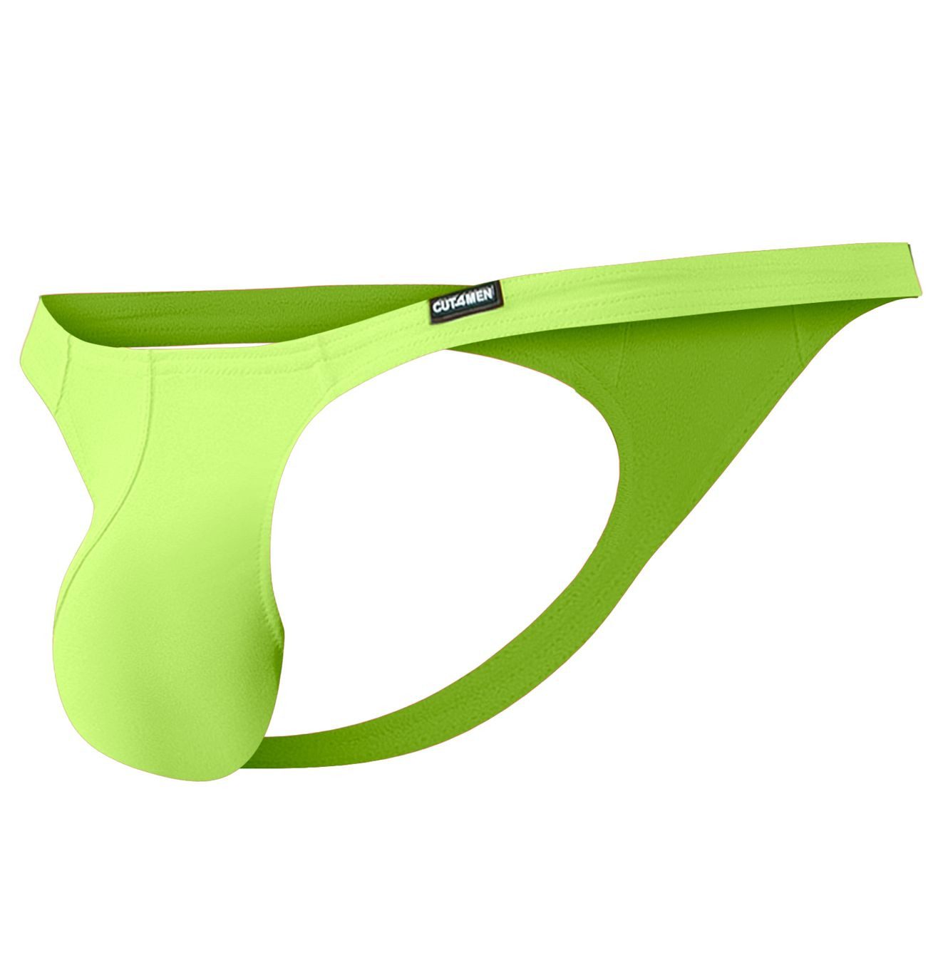 CUT4MEN String Gelber Herren Brazilian Thong String Neon durchsichtiges Netzmaterial