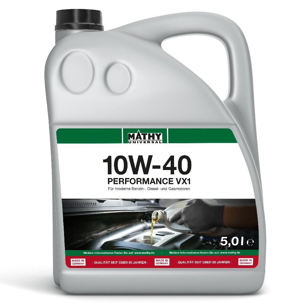 MATHY Motoröl MATHY SAE 10W-40 Performance VX1 5,0 l, (1-tlg), Teilsynthetisches Motoröl