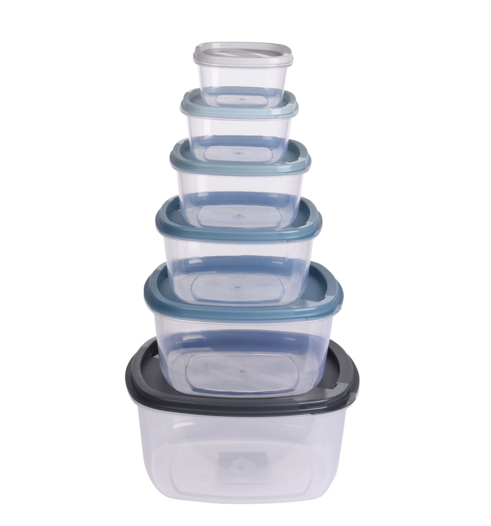 Spetebo Frischhaltedose Kunststoff Frischhaltedose mit Deckel - 6er Set, Kunststoff, (6er Set, 6-tlg), spülmaschinenfeste Vorratsbehälter