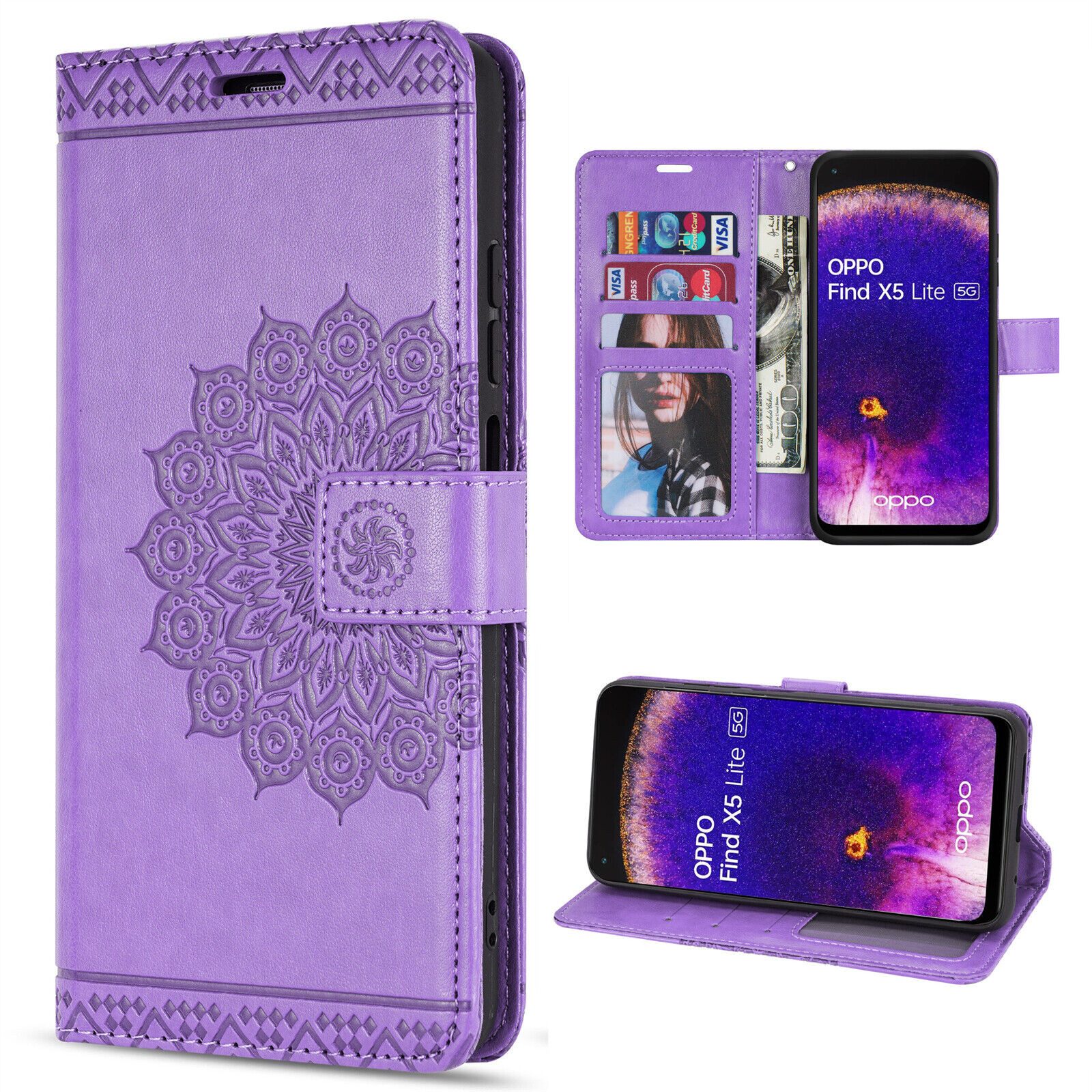 betterfon Handyhülle Handytasche für Oppo Find X5 Lite Klapphülle, Wallet Case mit Kartenfächern Magnetverschluss und weicher Innenhülle