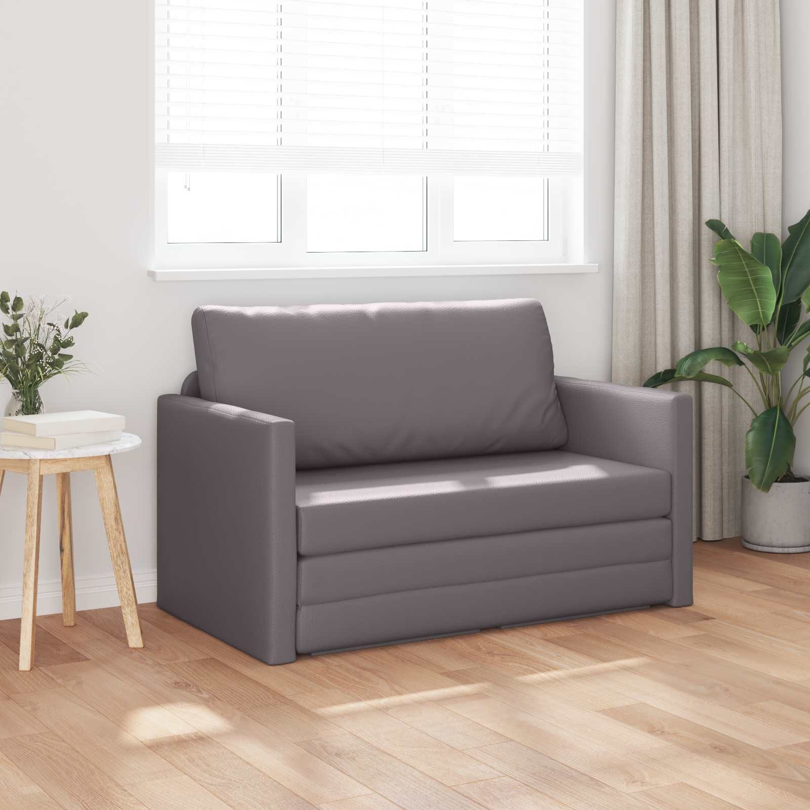vidaXL Sofa Schlafsofa Grau 124 x 71 x 78 cm Kunstleder, 1 Teile