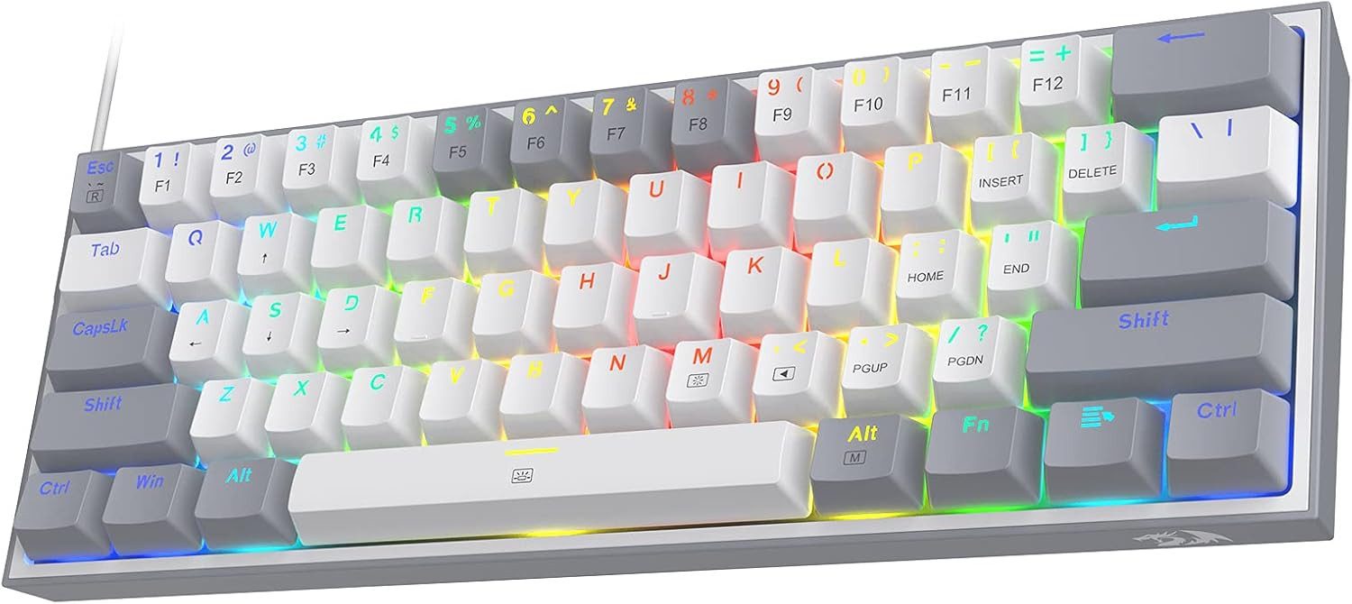 Redragon K617 Mechanische Tastatur RGB, Kabelgebunden, rote Schalter, Gary Gaming-Tastatur