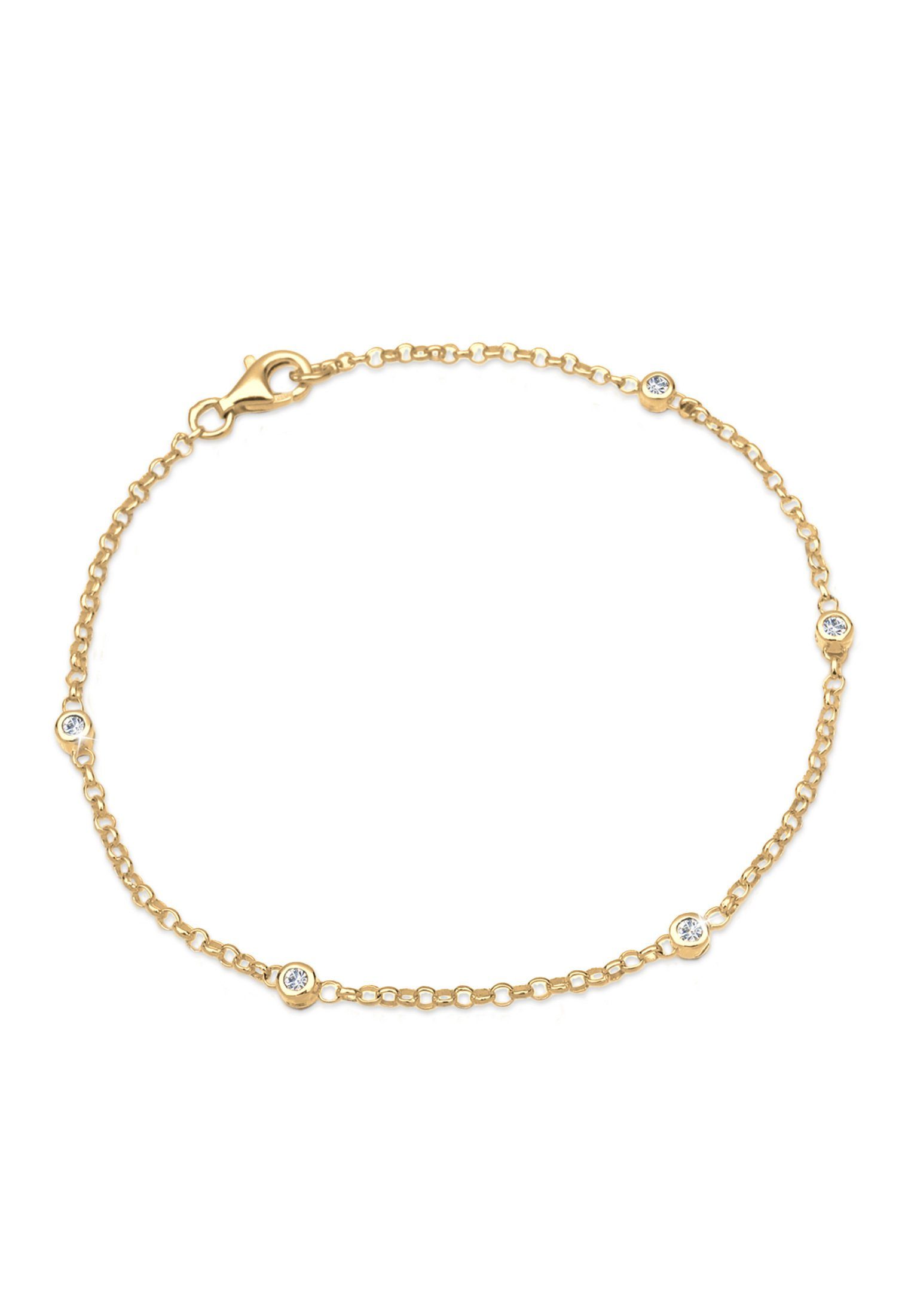 Elli Armband Klassisch Basic Kristalle Gold Silber 925