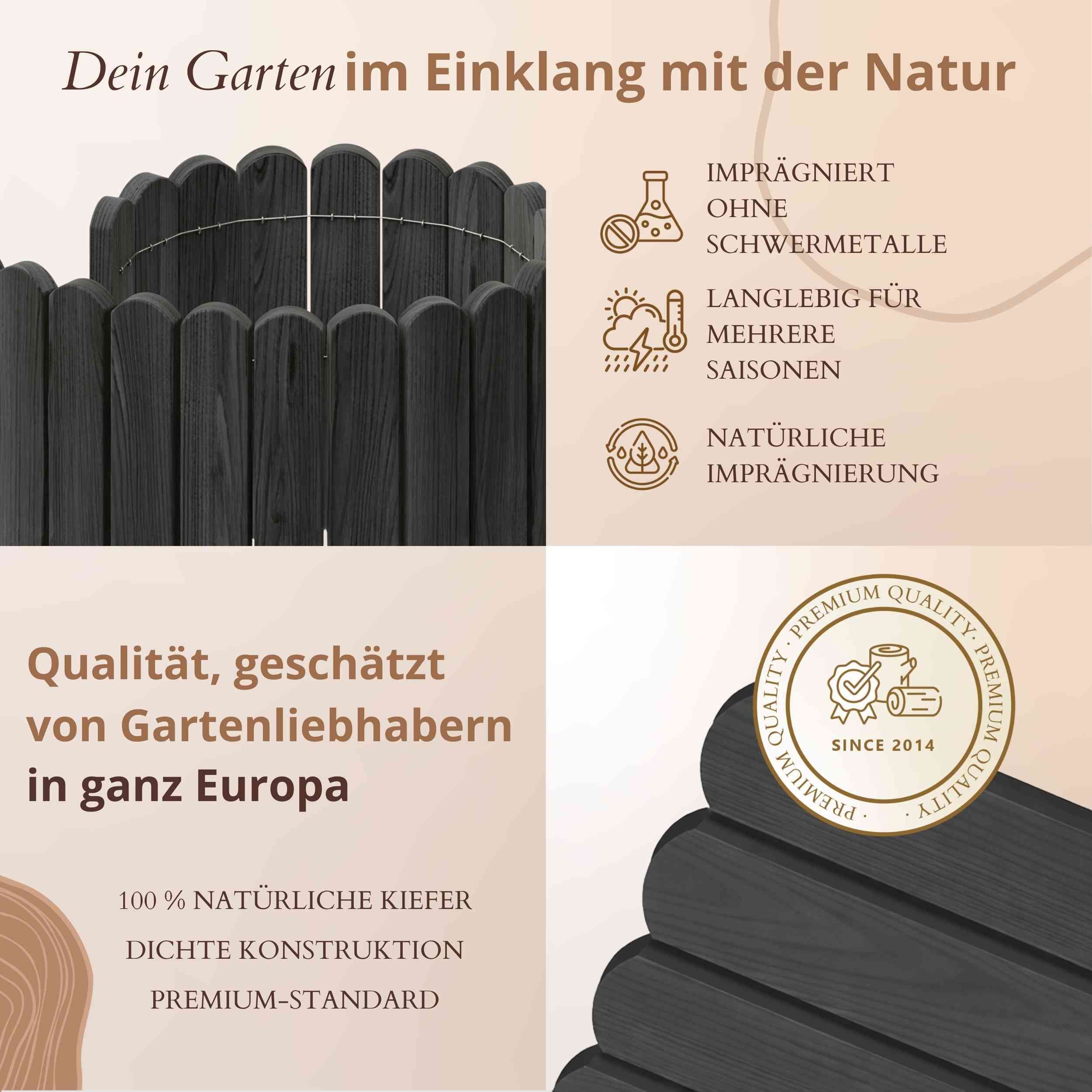 Floranica Palisade Flexible Rasenkante Rollborder Beeteinfassung Beetumrand günstig online kaufen
