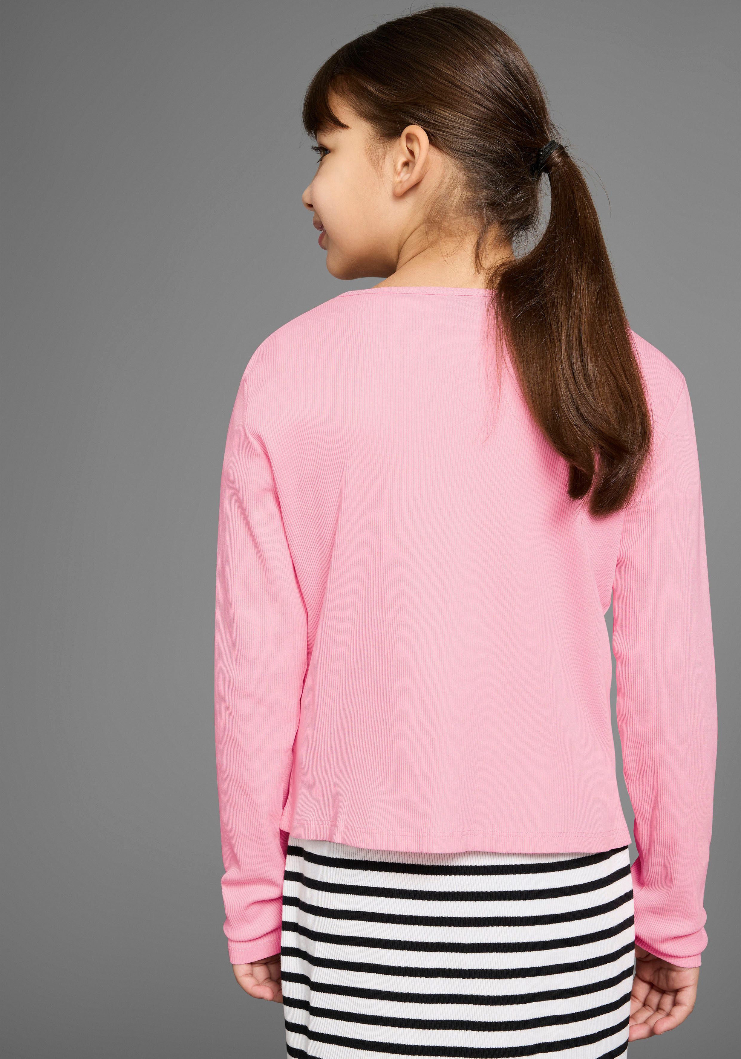KIDSWORLD Sweatjacke Shirtjacke aus weichem Rippmaterial Feine Shirtjacke für jeden Anlass – Bild 3 von 5