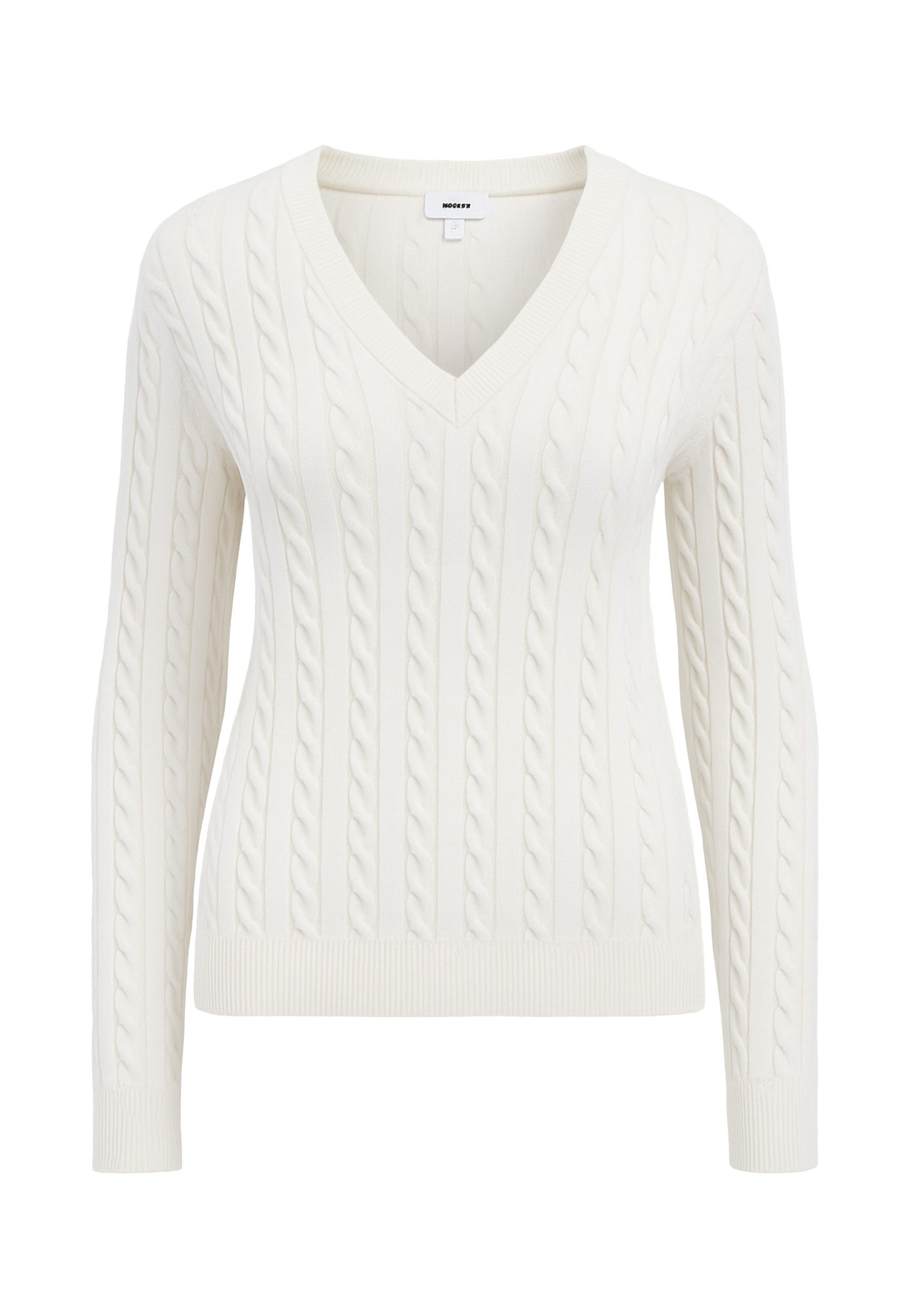 Mavi Strickpullover Eleganter Zopfstrick mit zeitlosem Design (1-tlg) V-NEC günstig online kaufen