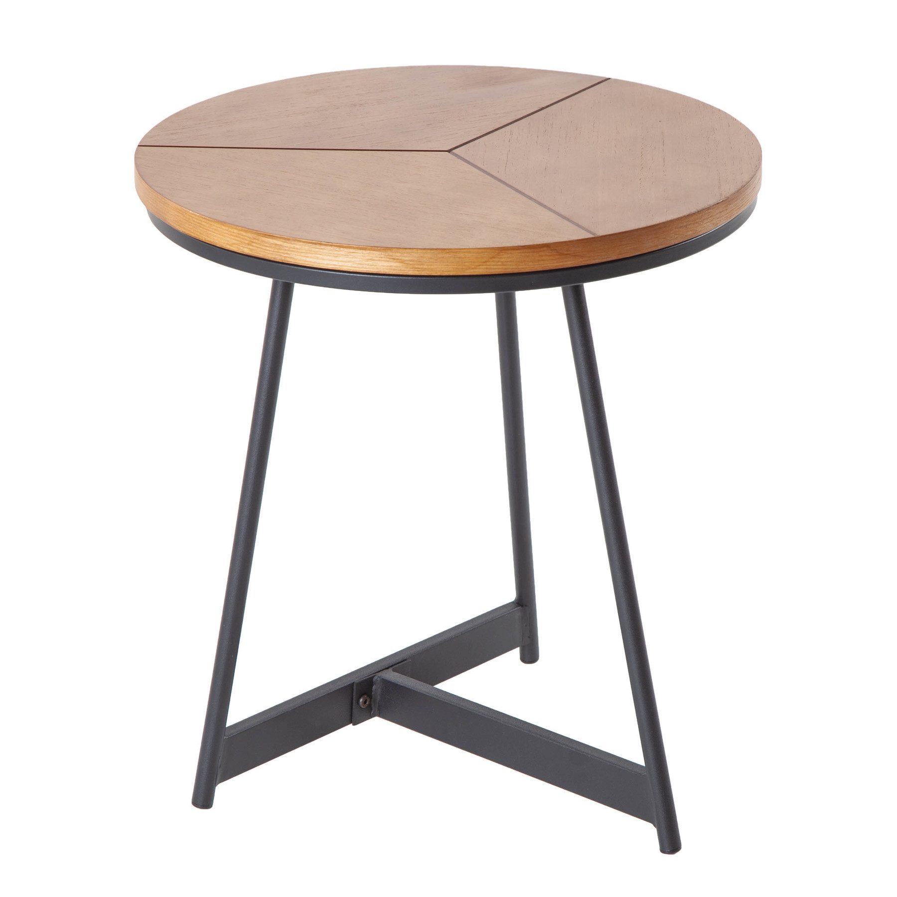 riess-ambiente Beistelltisch OAK ELEGANCE Ø45cm natur / schwarz (Einzelartikel, 1-St), Wohnzimmer · Eiche-Design · Metall · rund · Schlafzimmer