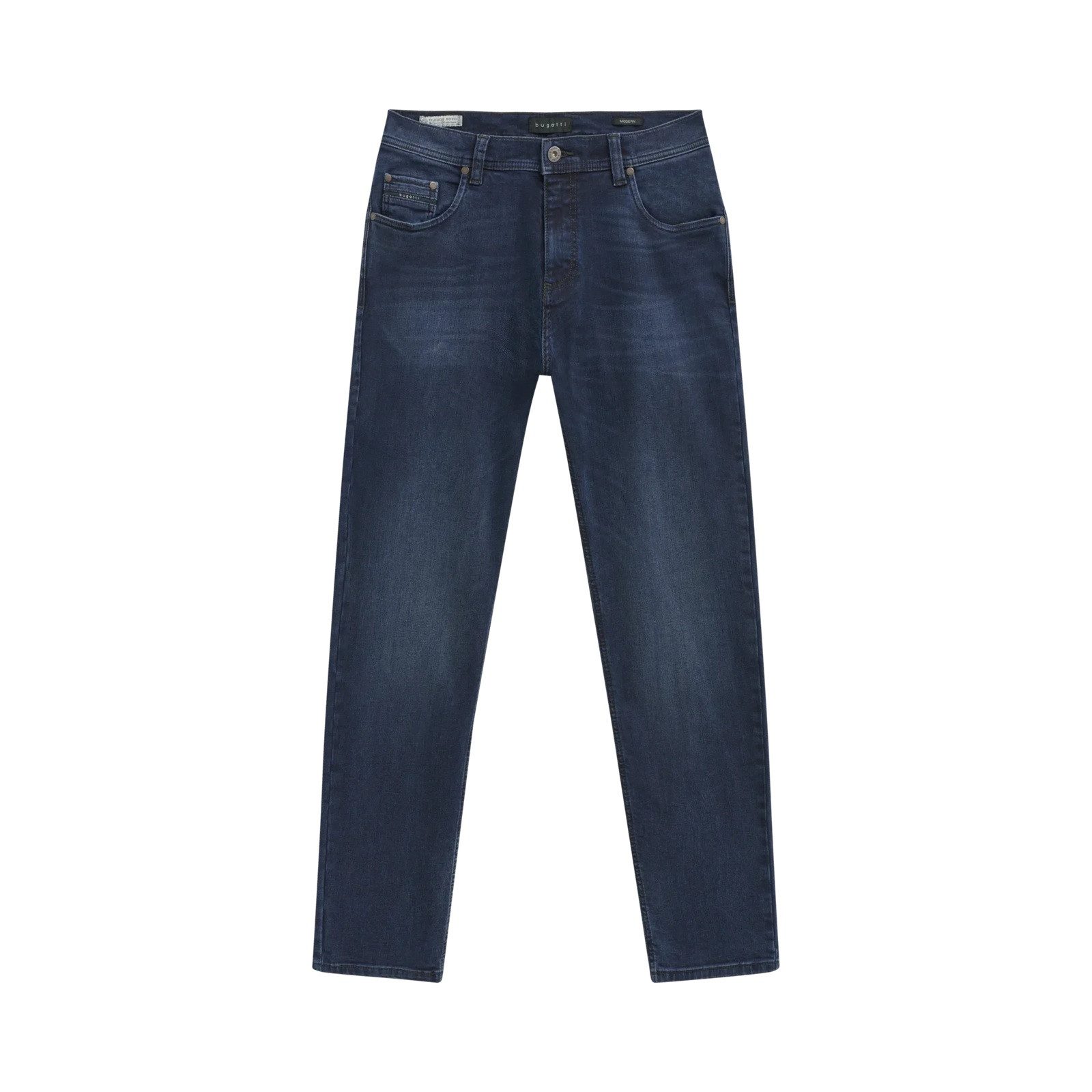 bugatti Heren Jeans zwart Regular Fit Five-Pocket Katoen Power Stretch Denim, zwart (Black 290), 36W x 30L