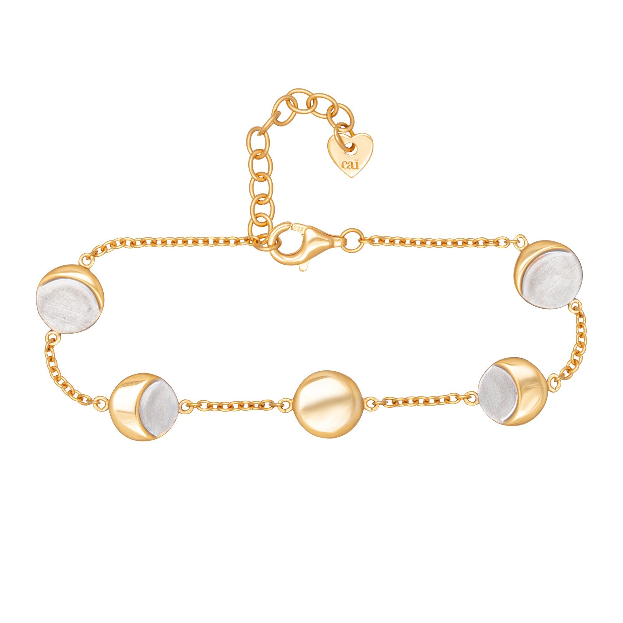 CAÏ Armband 925/- Sterling Silber bicolor Mondzyklus Luna