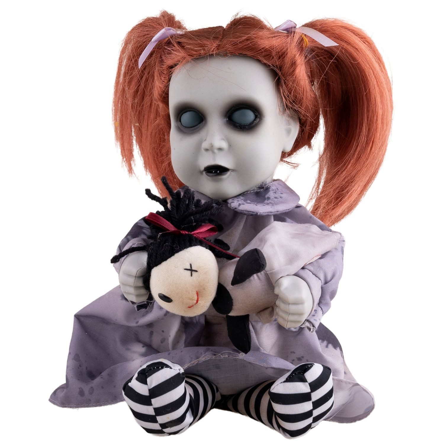 Funny Fashion Dekoobjekt Halloween Dekofigur 'Geisterpuppe mit Teddybär' An