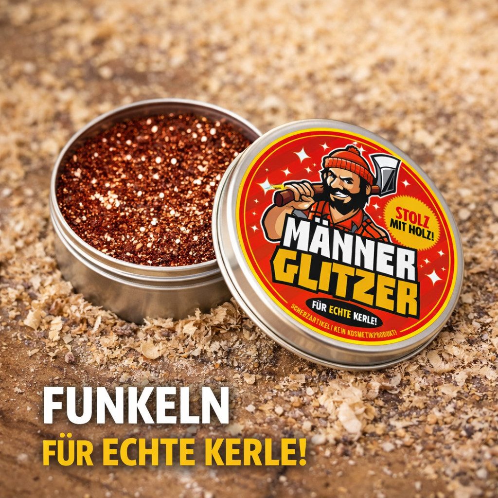 Deggelbam Geschenkbox Männerglitzer - Stolz mit Holz! DIE Geschenkidee, für Tischler, Schreiner, Zimmerer, Handwerker und alle Holzliebhaber
