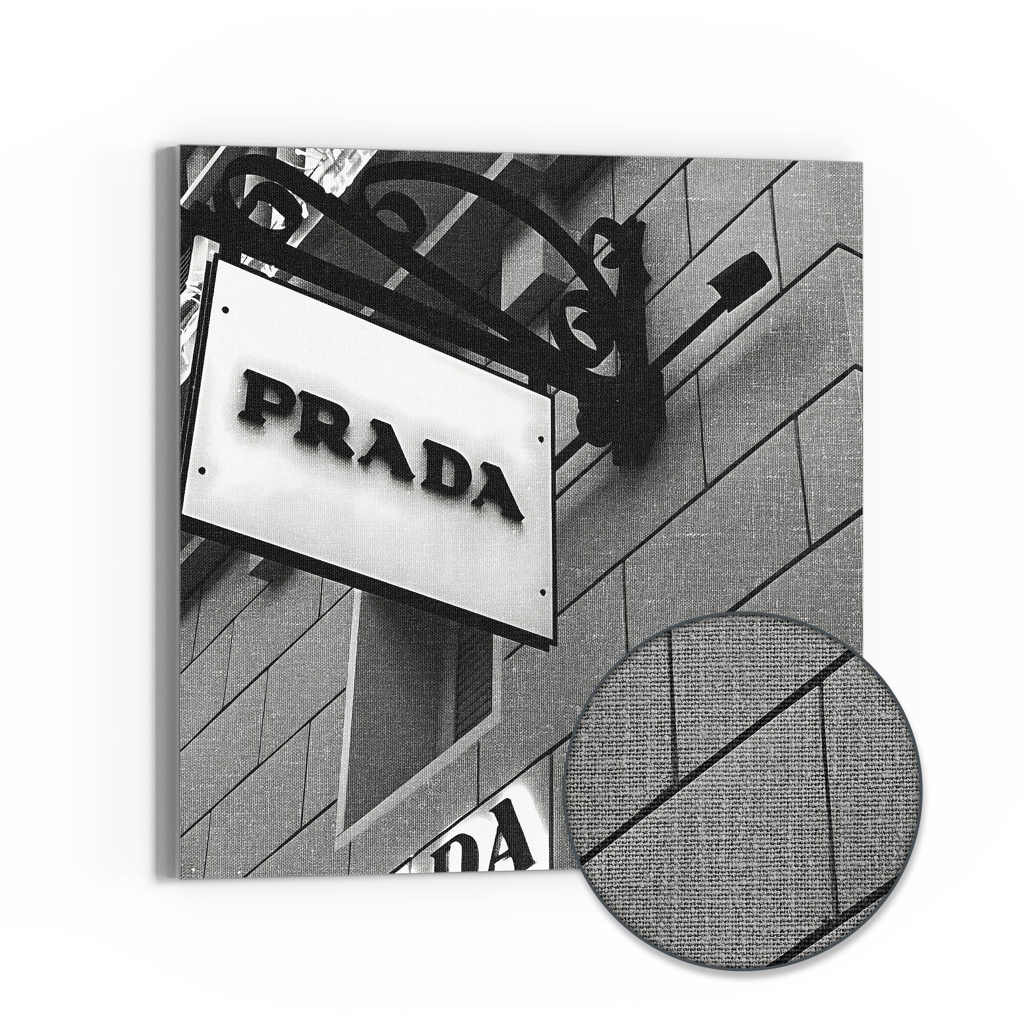 DEQOART Leinwandbild 'Prada Monochrome', 'Prada Monochrome', Hybrid Leinwand Bild Wandbild flach modern