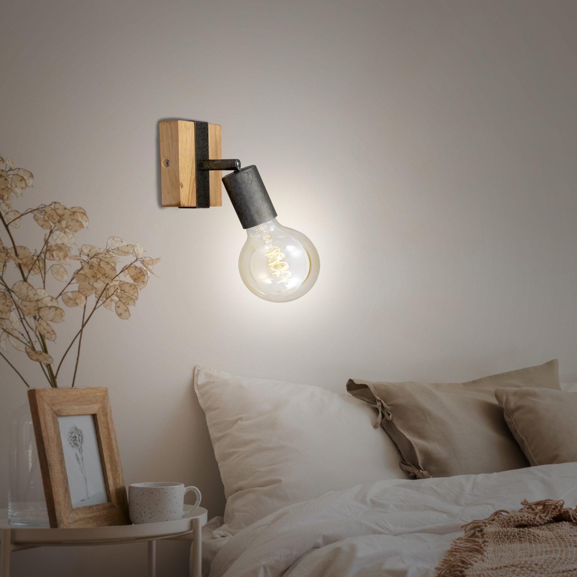 Briloner Leuchten Deckenleuchte Deckenlampe Innen Wohnzimmer, ohne Leuchtmittel, Abhängig vom Leuchtmittel - Warmweiß / Neutralweiß / Kaltweiß, Wandlampe, 10x10,3x9cm, Antik-Grau, max.25W, E27, Innen, Wohnzimmer