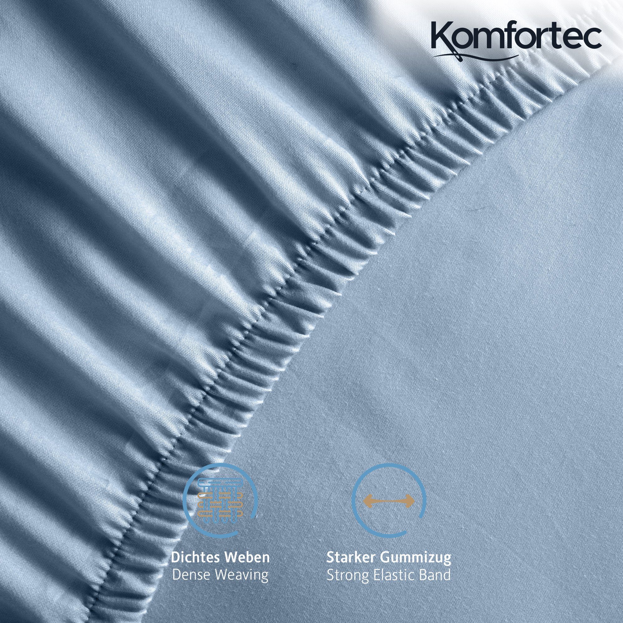 Komfortec Spannbettlaken Jersey Spannbettuch, 90x200, 140x200, günstig online kaufen
