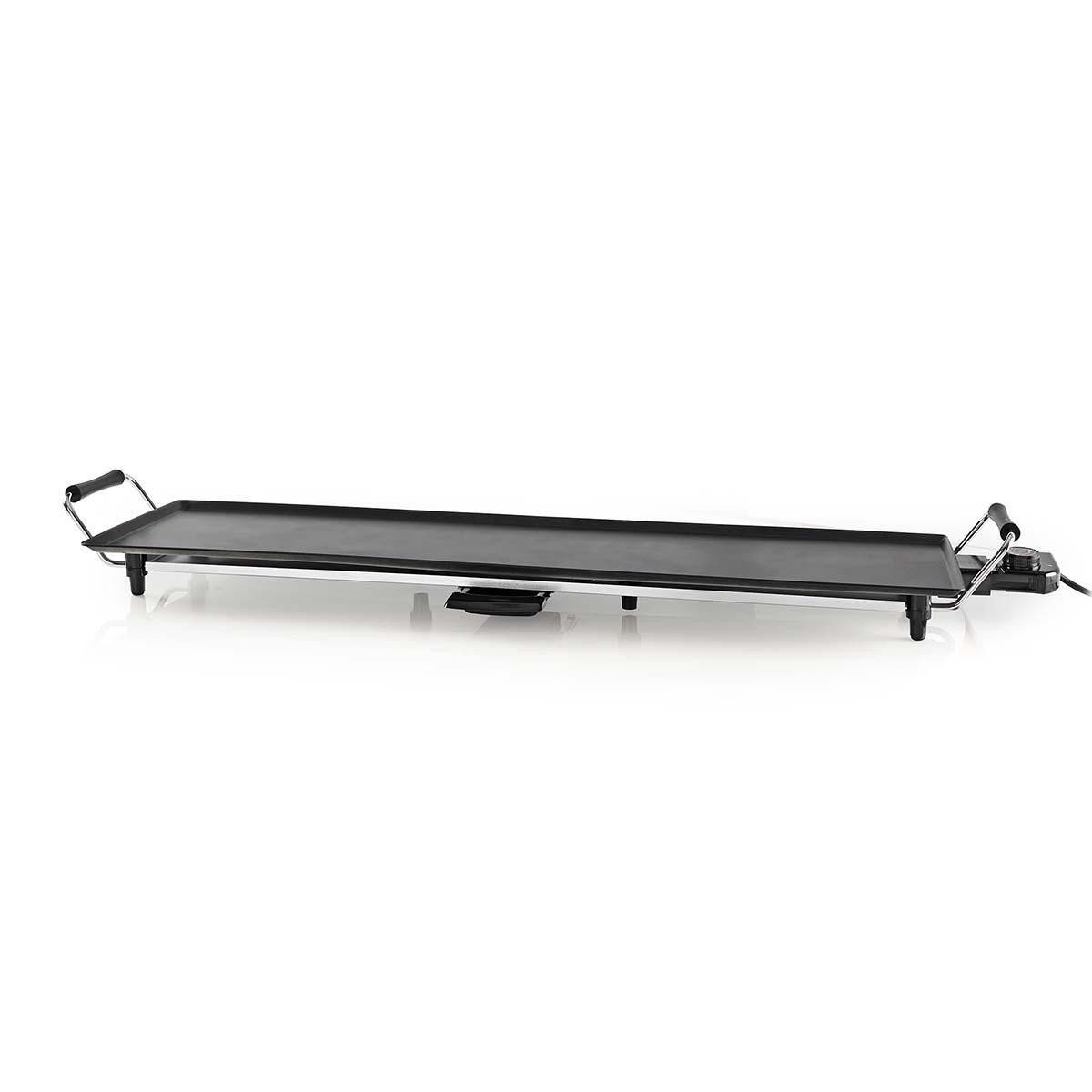 Nedis Grillplatte FCTE110EBK90 (1-St), Antihaftbeschichtung, 5 Heizstufen, für fettfreies Grillen am Tisch