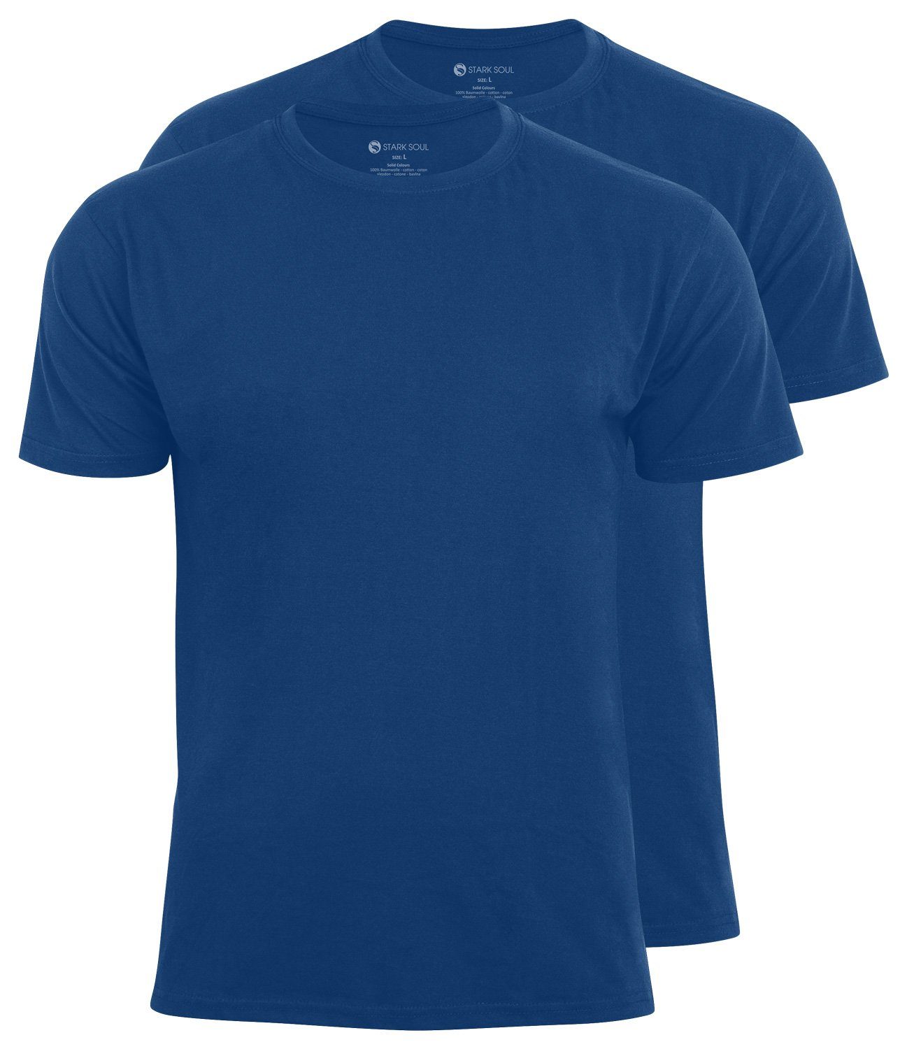 Stark Soul® T-Shirt T-Shirt, Baumwolle 2er Pack Marineblau