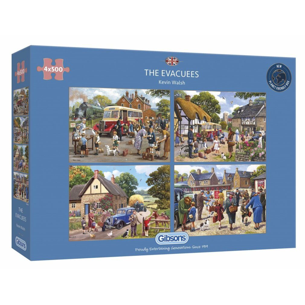 GIBSONS Puzzle Puzzle Evacuees 4x500 Teile, Puzzleteile