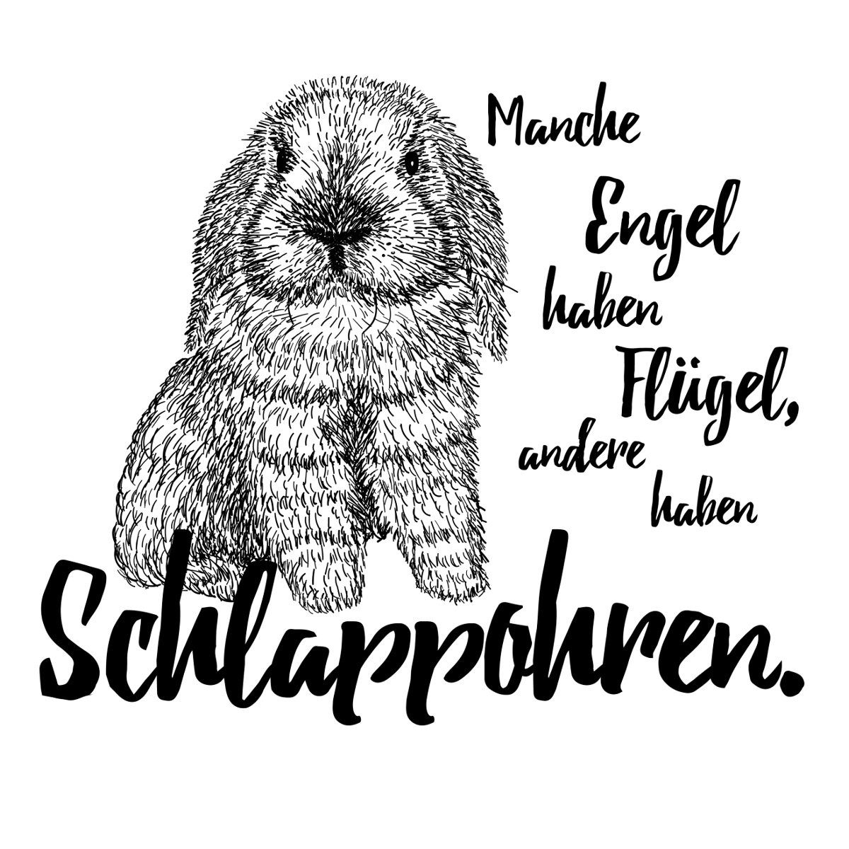 Spreadshirt Aufkleber Schlappohren Hase Kaninchen Widder Sticker Aufkleber