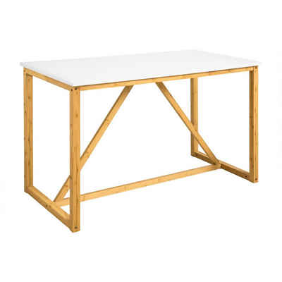 SoBuy Esstisch FWT72, Esszimmertisch Esstisch aus Bambus Küchentisch Schreibtisch Holztisch für Küche, Esszimmer BHT ca.: 120x75x60cm