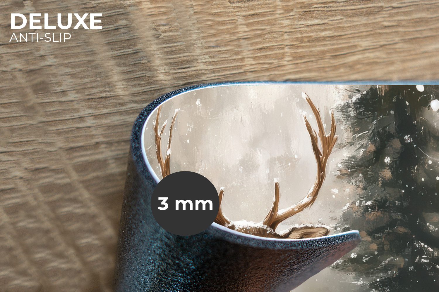 MuchoWow Platzset Winter - Wald - Rentier - Dunkelheit, (6-St), Platzsets, günstig online kaufen