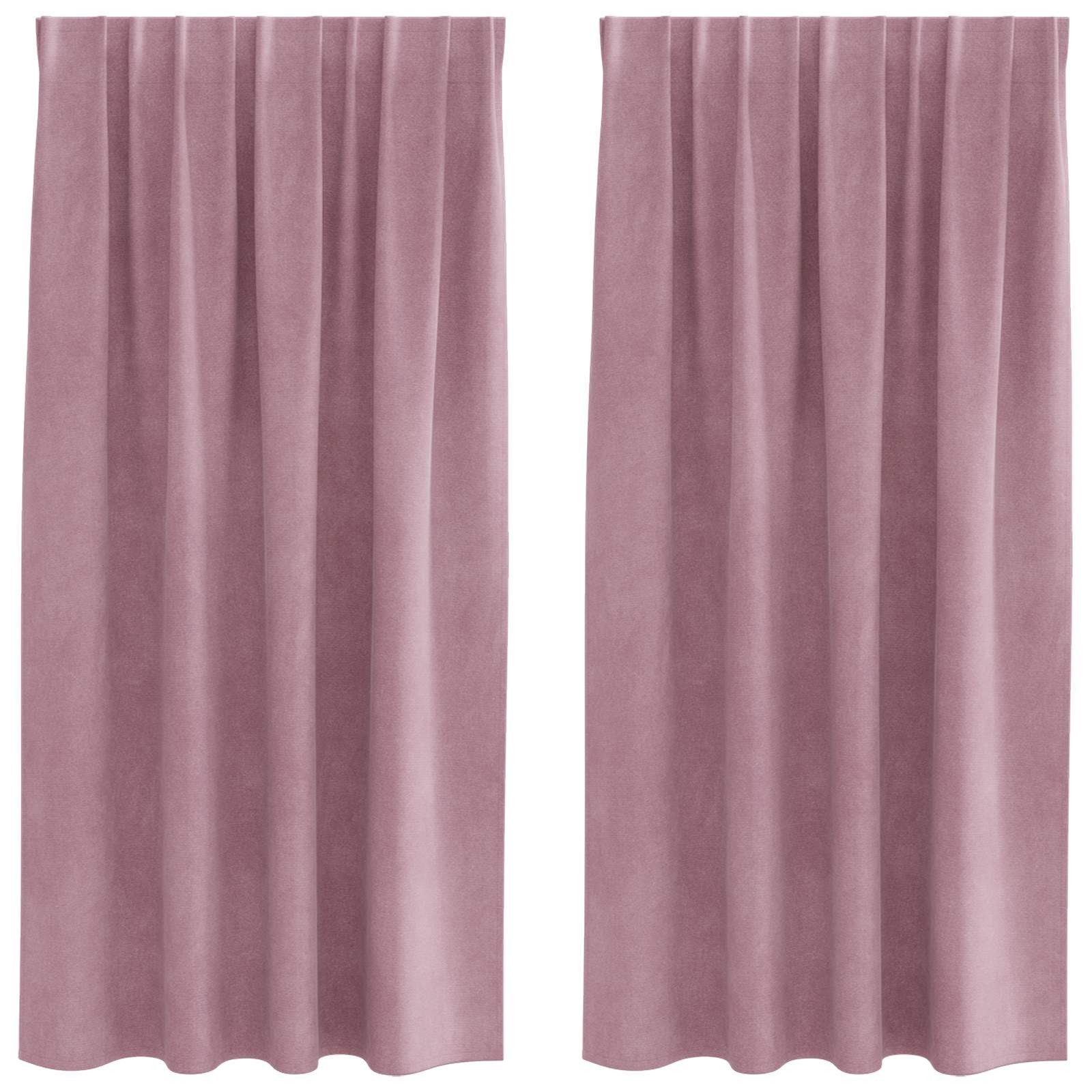 vidaXL Vorhang Verdunkelungsvorhänge 2 pcs Dunkelrosa 140 x 175 cm Samt (2 St), Samt