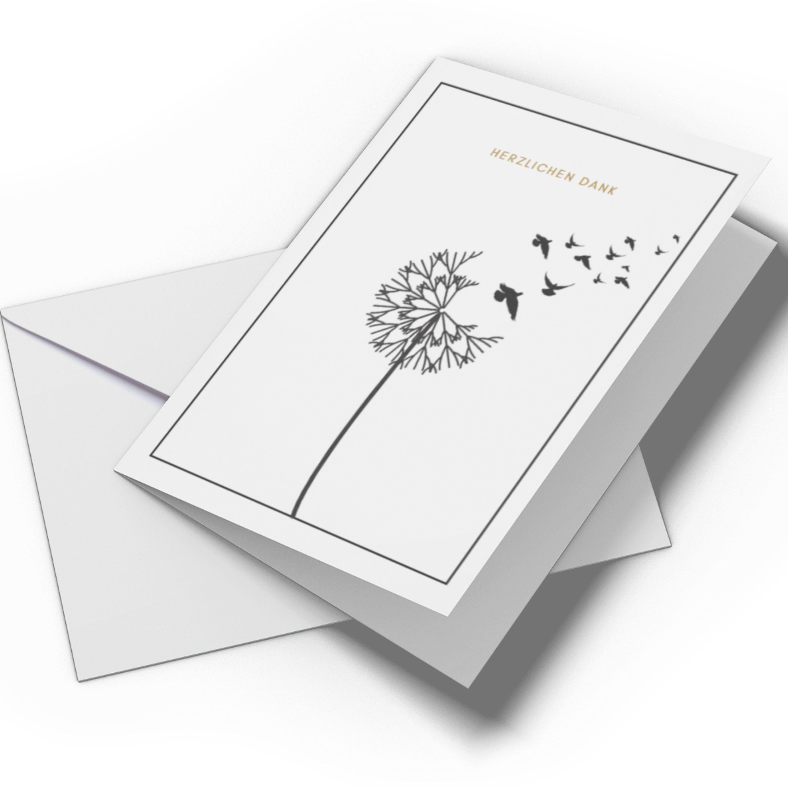 Briefzauber Beileidskarte Set 25x Trauerkarten Danksagung, Klappkarten mit Innentext & Umschläge