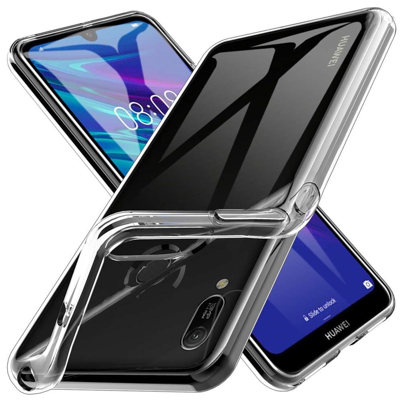 CoolGadget Handyhülle Silikon Handy Hülle Slim für Honor 8A 6,3 Zoll, dünne TPU Schutzhülle Case in transparent / durchsichtig