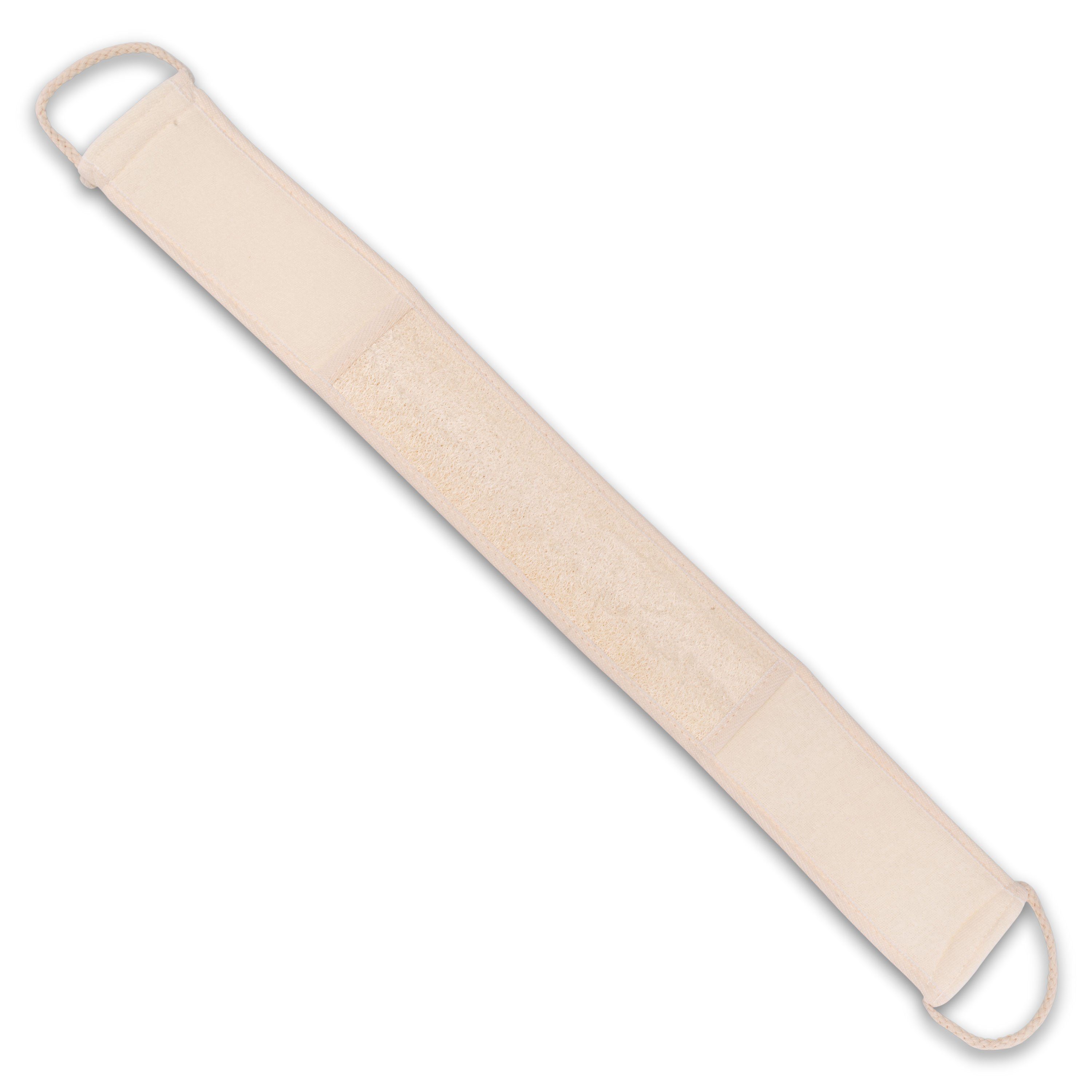 K-Pro Badebürste Rückenschrubber - Duschpflege - Luffa Peelinggurt, 1-tlg., Peelinghilfe, Hautmassage, Wellness