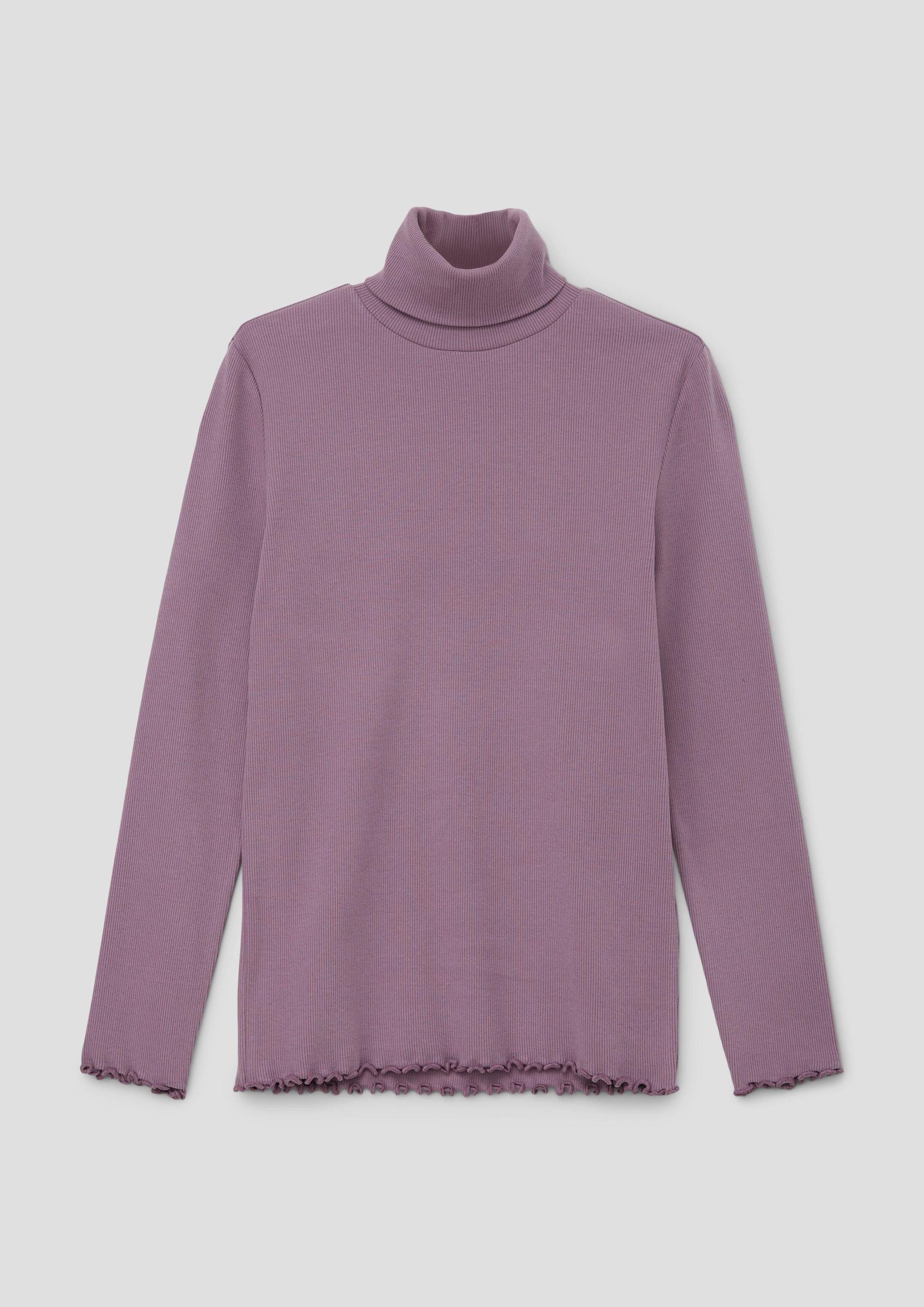 s.Oliver Langarmshirt T-Shirt Rollkragenpullover mit Rippstruktur