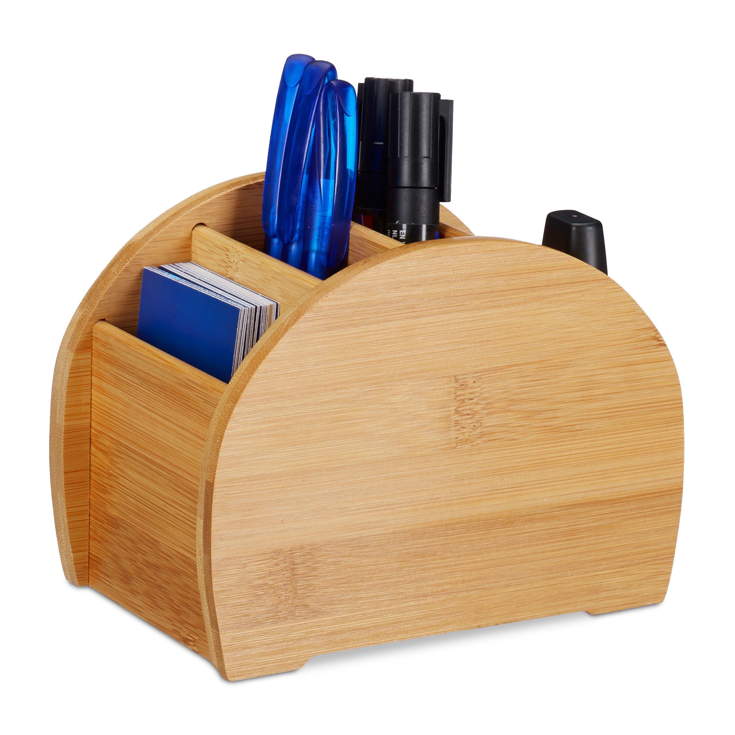 relaxdays Organizer Stiftehalter Bambus (1 St)