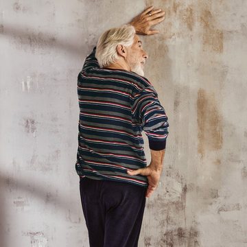 Erwin Müller Pyjama Herren-Schlafanzug Frottee Streifen