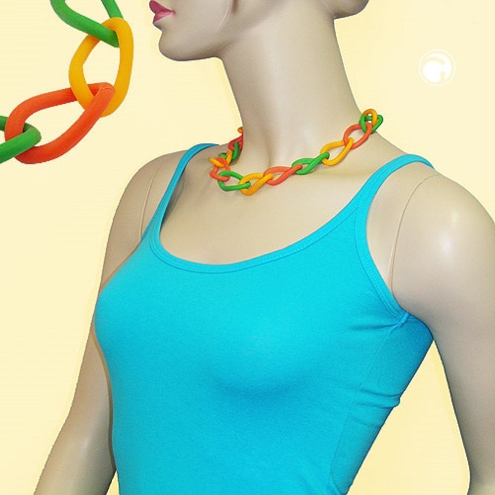 Weitpanzer cm, unbespielt gelb-apricot-grün 45 Collier Kunststoff Damen Kette Modeschmuck Modeschmuck für