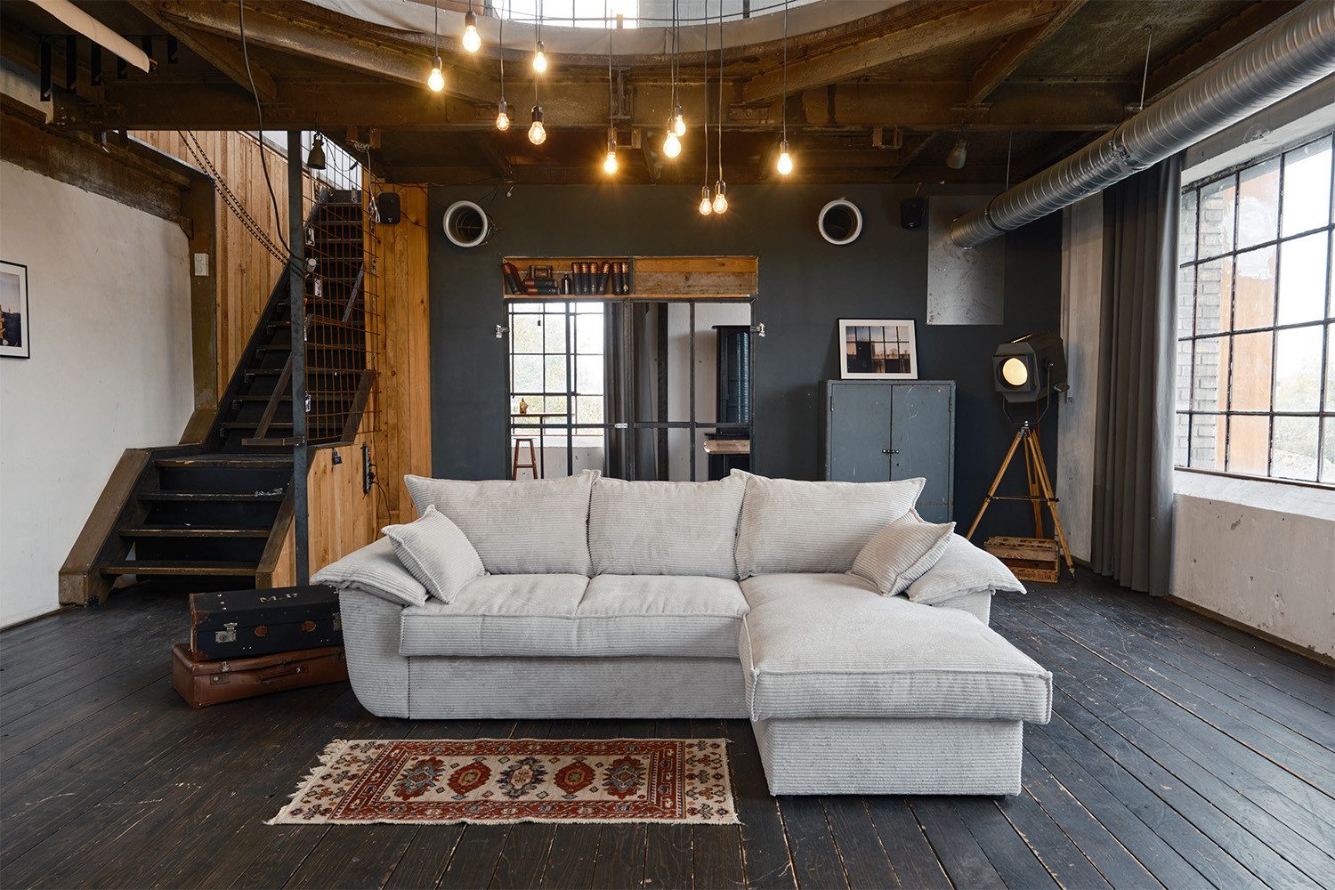 KAWOLA Ecksofa DAMETO, Schlafsofa Couch Cord günstig online kaufen