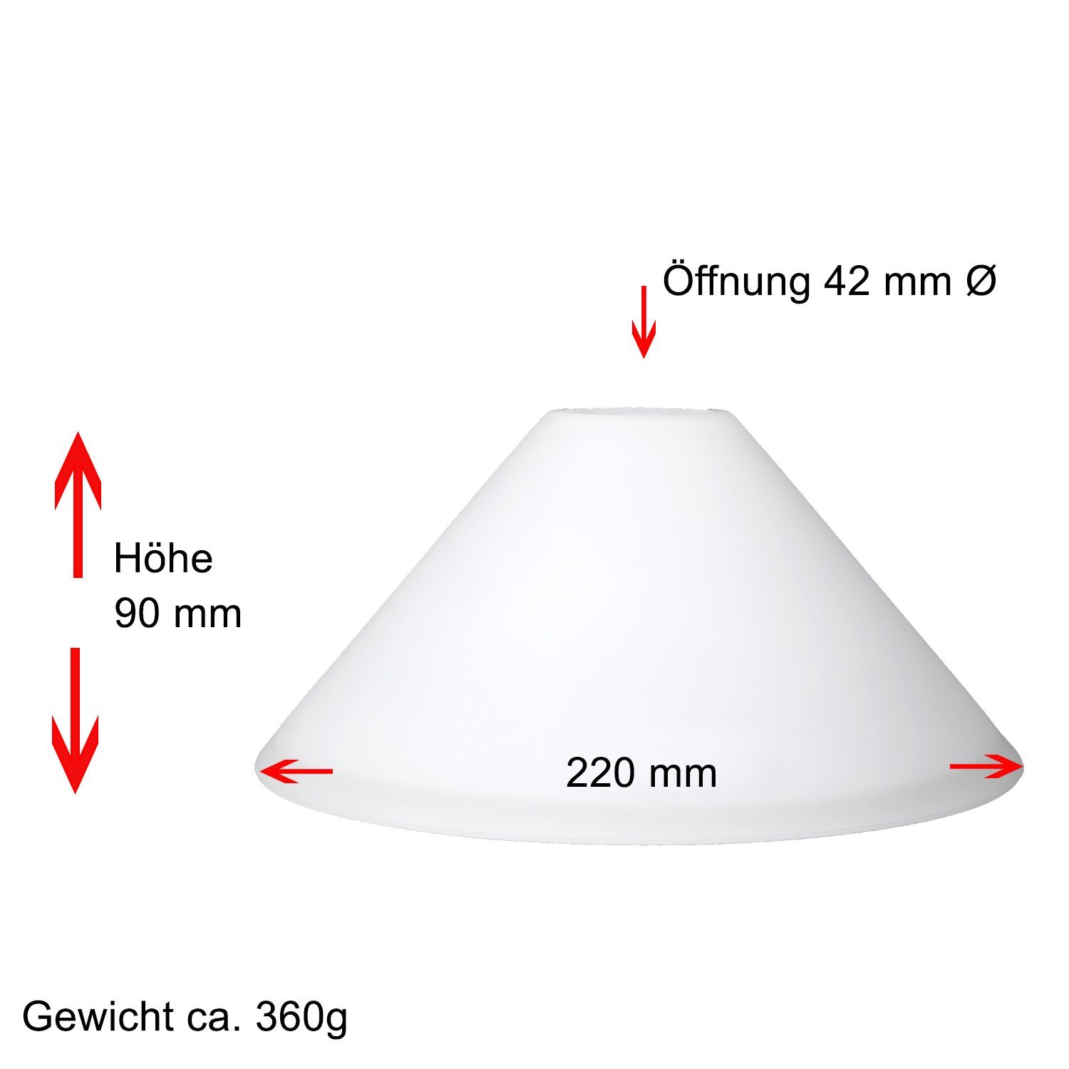 Home4Living Lampenschirm Schusterschirm Lampenglas weiß matt Ø 215mm