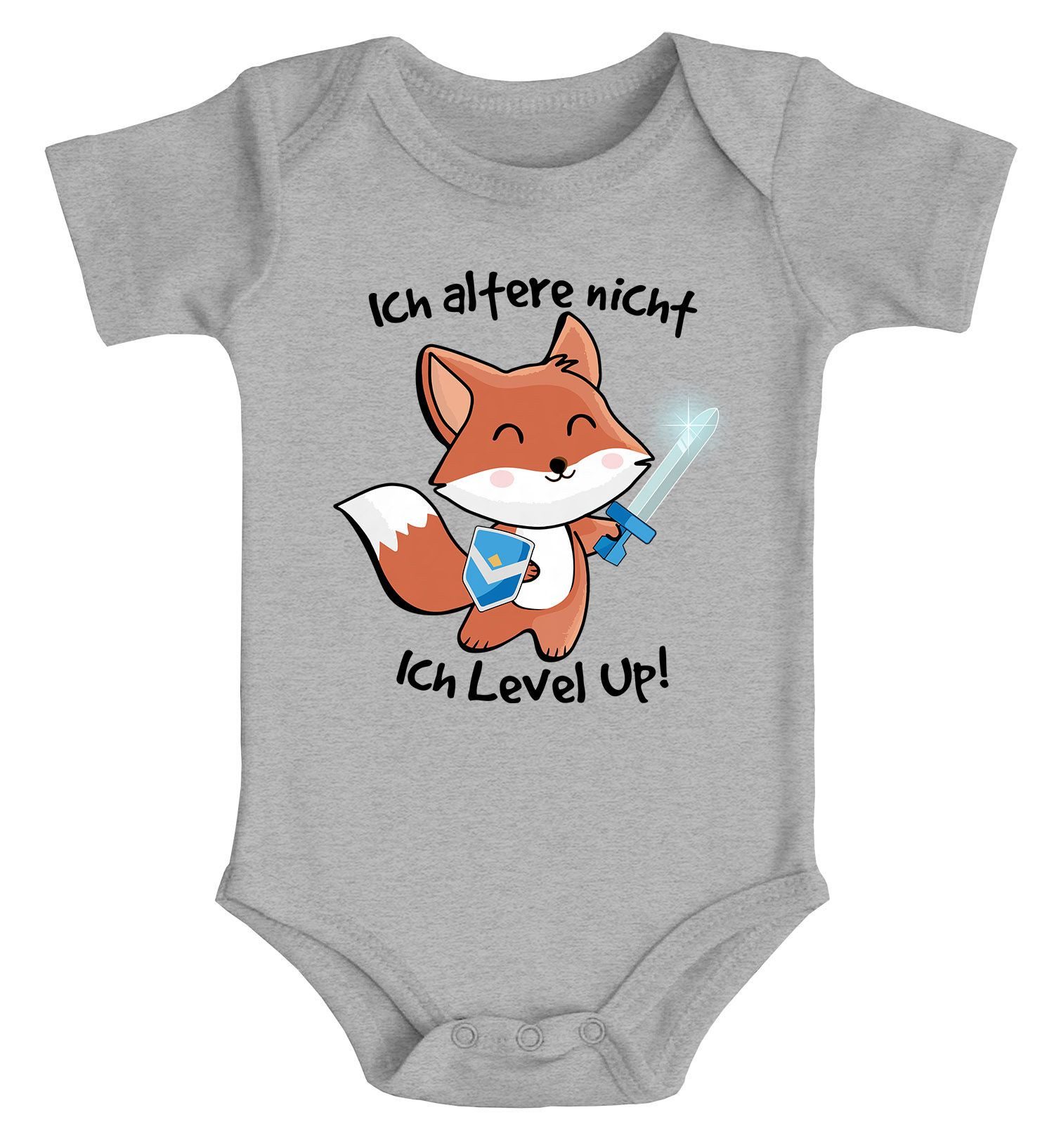Body Baby Body Gaming mit Spruch lustig Fuchs Ich altere nicht ich level
