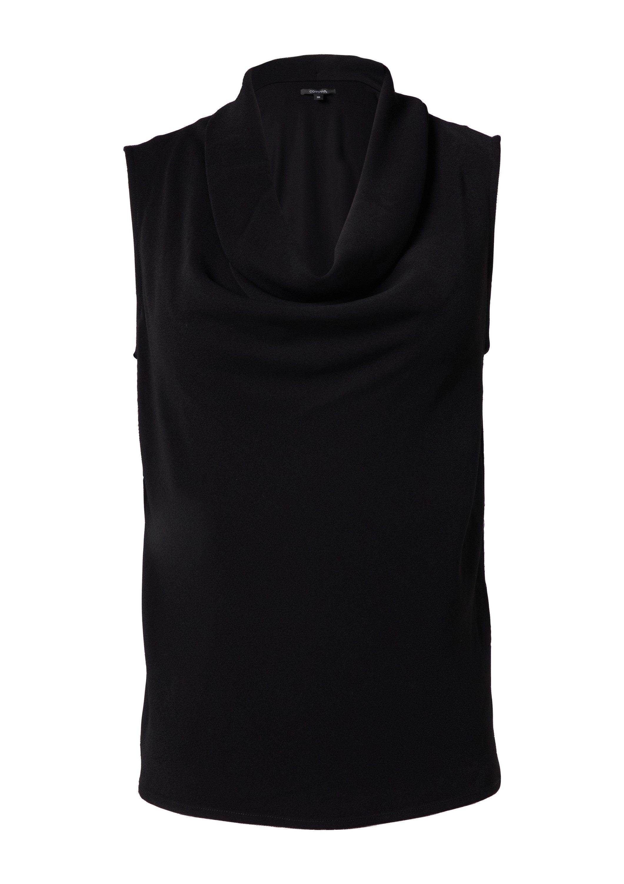comma Muskelshirt T-Shirt Top mit Wasserfallkragen