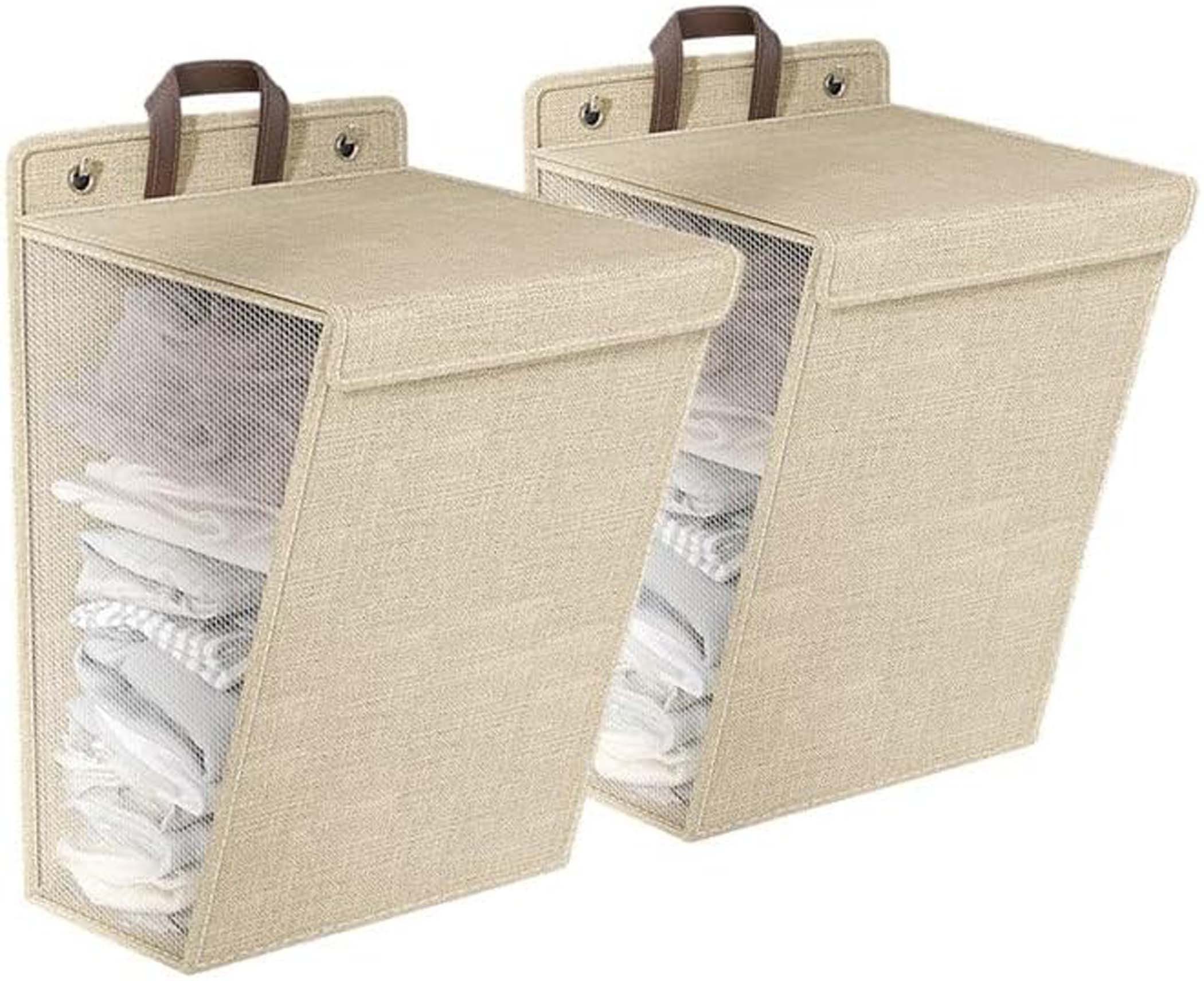 Auledio Wäschekorb Faltbar 60L mit Deckel mit Griffen,Aufhängbar