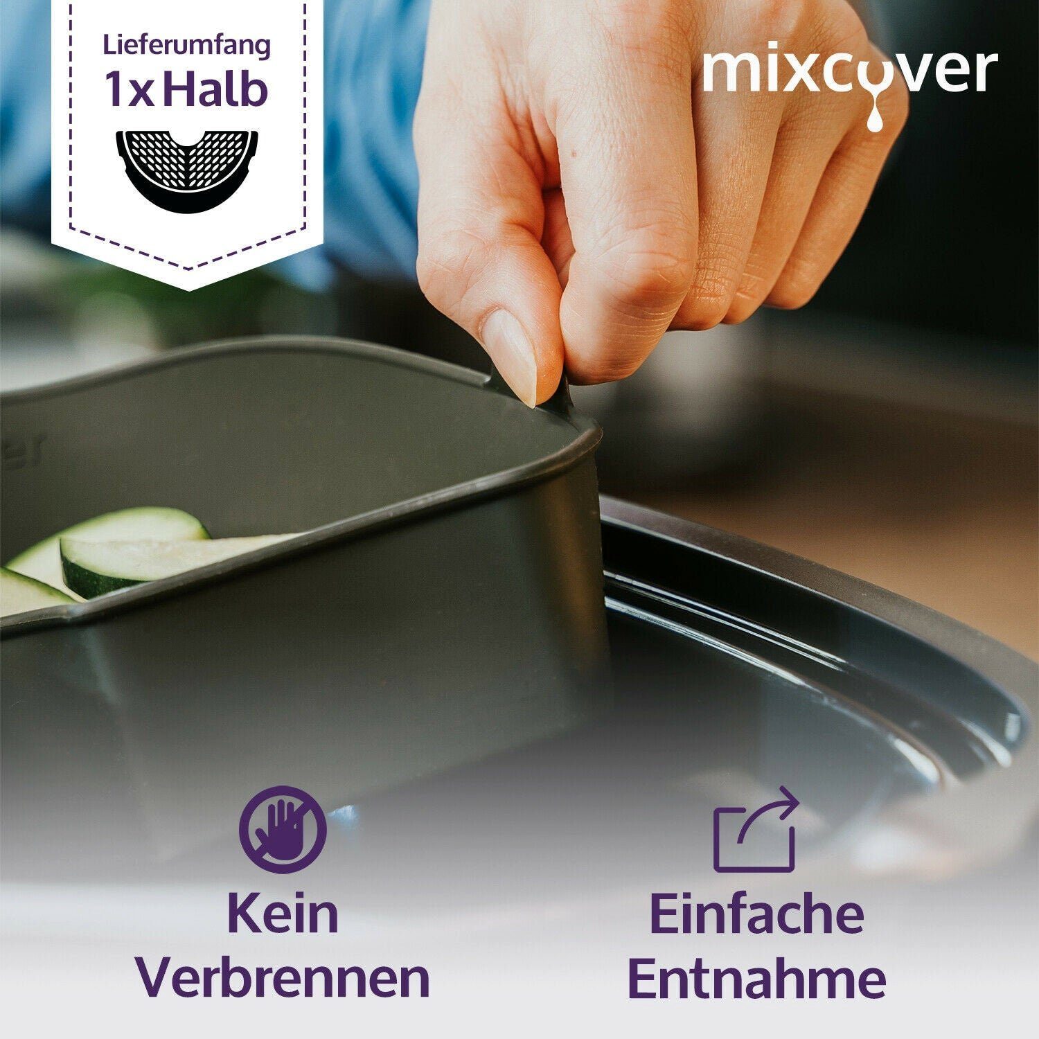 Garraumteiler für mixcover Cuisine Connect Mixcover Smart & Küchenmaschinen-Adapter Monsieur (HALB) Dampfgarraum
